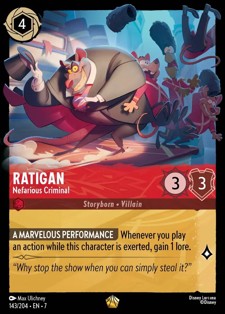 2025 Archazia's Island Ratigan - Nefarious Criminal #143 Legendary card image