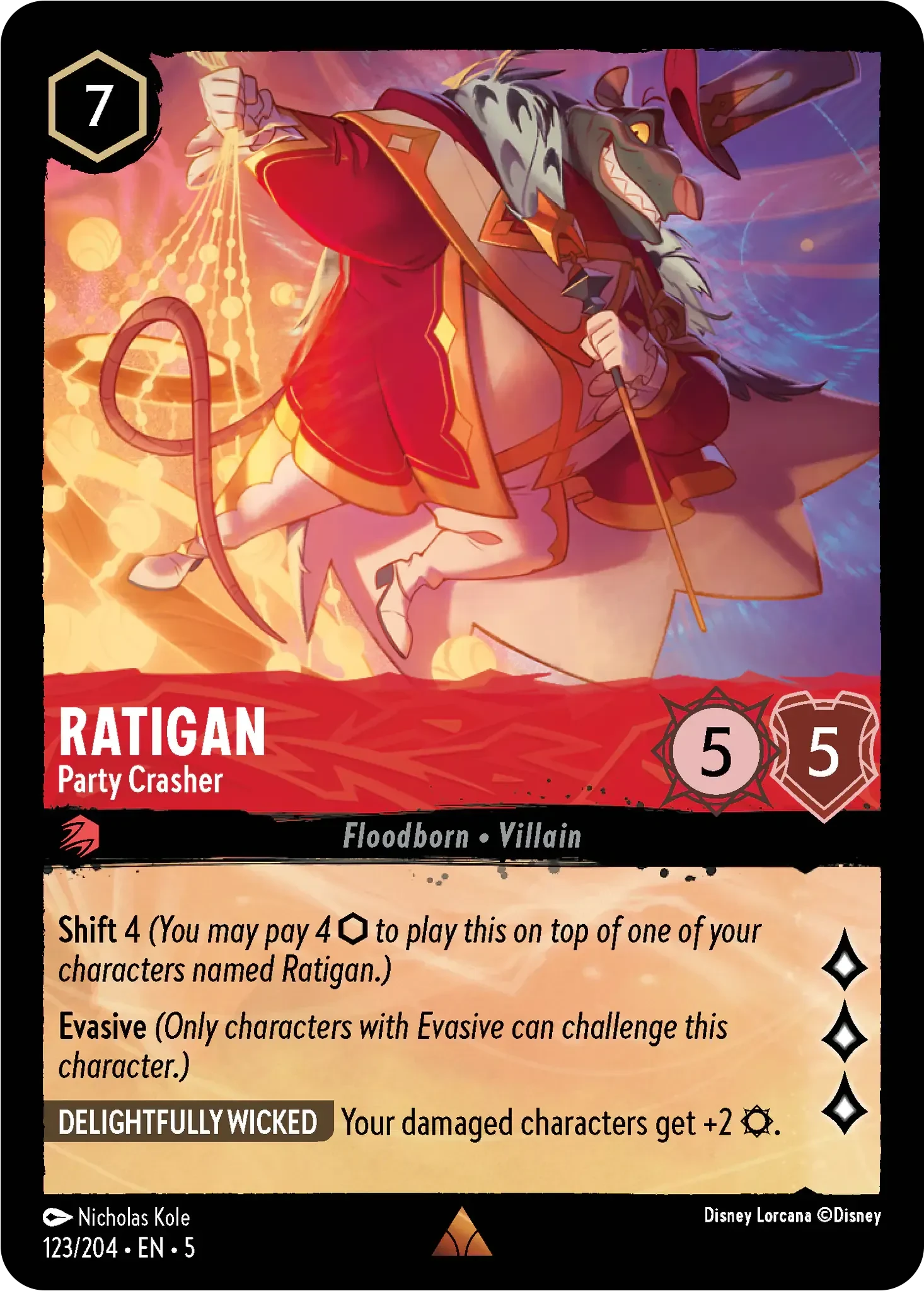 2024 Shimmering Skies Ratigan - Party Crasher #123 Rare card image