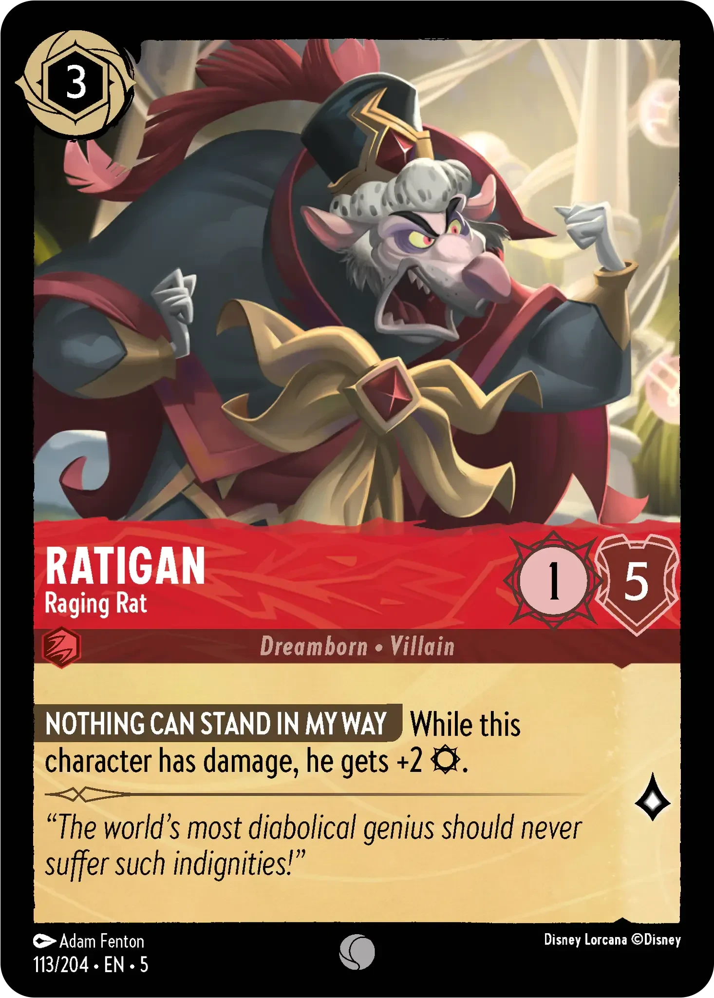 2024 Shimmering Skies Ratigan - Raging Rat #113 Common card image