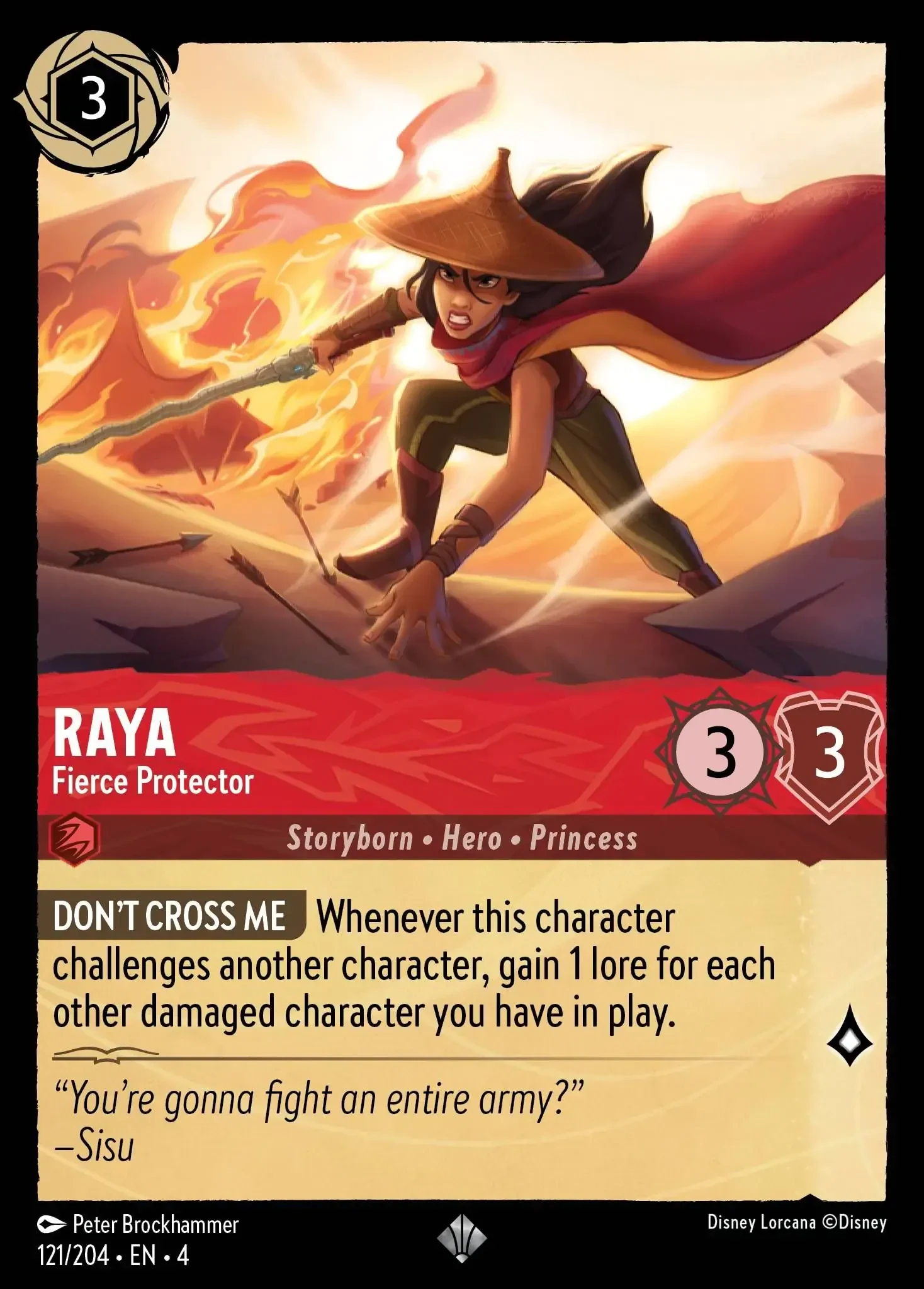2024 Ursula's Return Raya - Fierce Protector #121 Super Rare card image