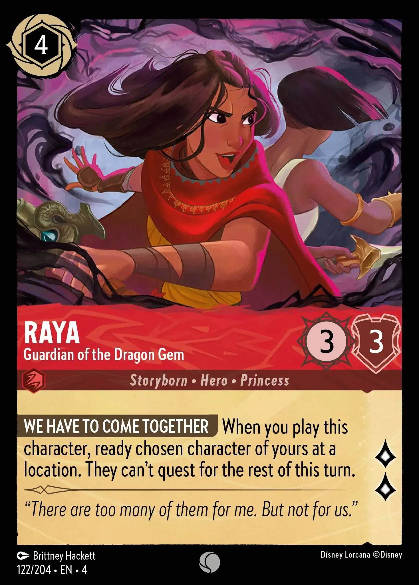 2024 Ursula's Return Raya - Guardian of the Dragon Gem #122 Common card image