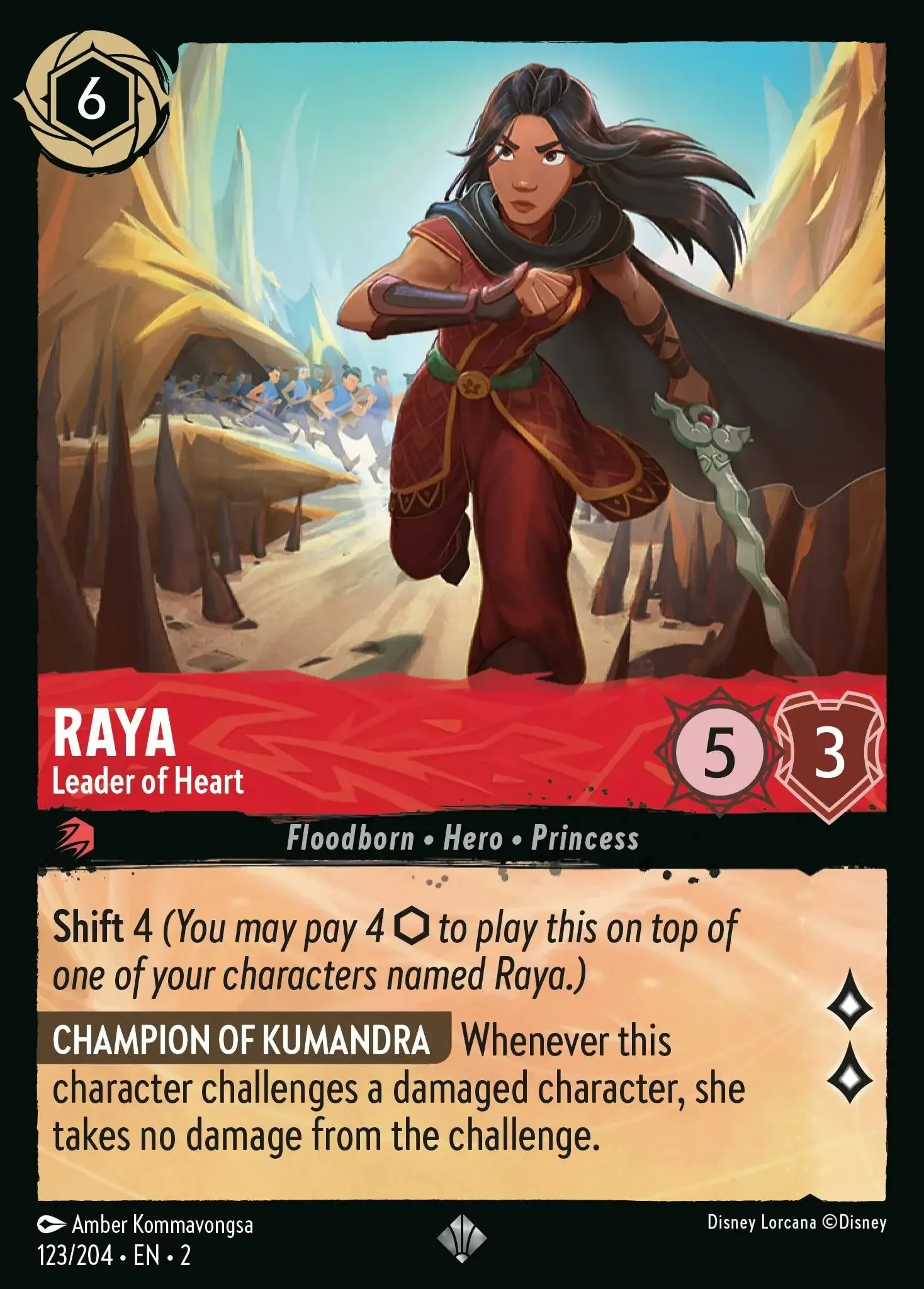 2023 Rise of The Floodborn Raya - Leader of Heart #123 Super Rare card image
