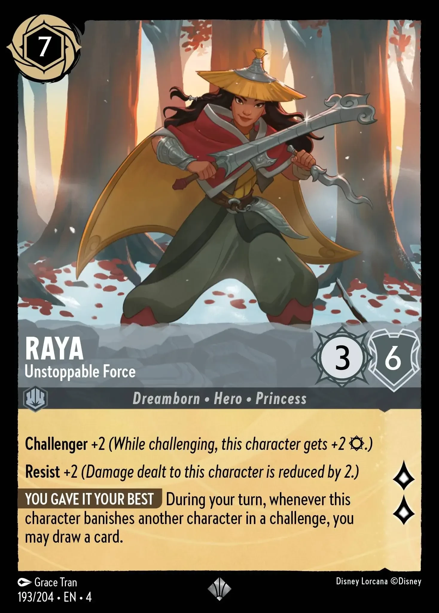 2024 Ursula's Return Raya - Unstoppable Force Super Rare #193 Super Rare card image
