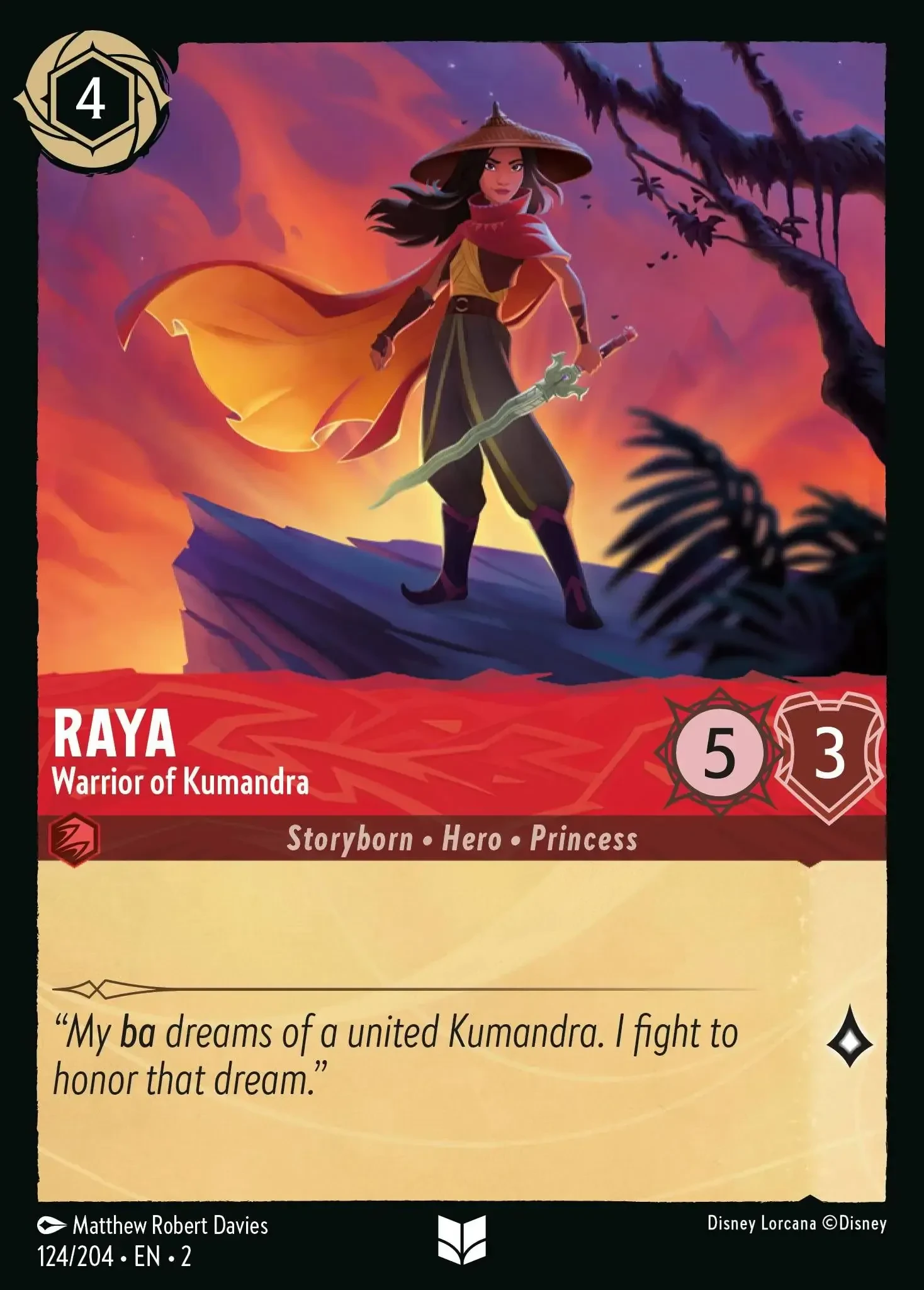 2023 Rise of The Floodborn Raya - Warrior Of Kumandra #124 Uncommon card image