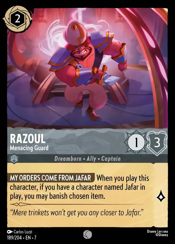 2025 Archazia's Island Razoul - Menacing Guard #189 Common card image