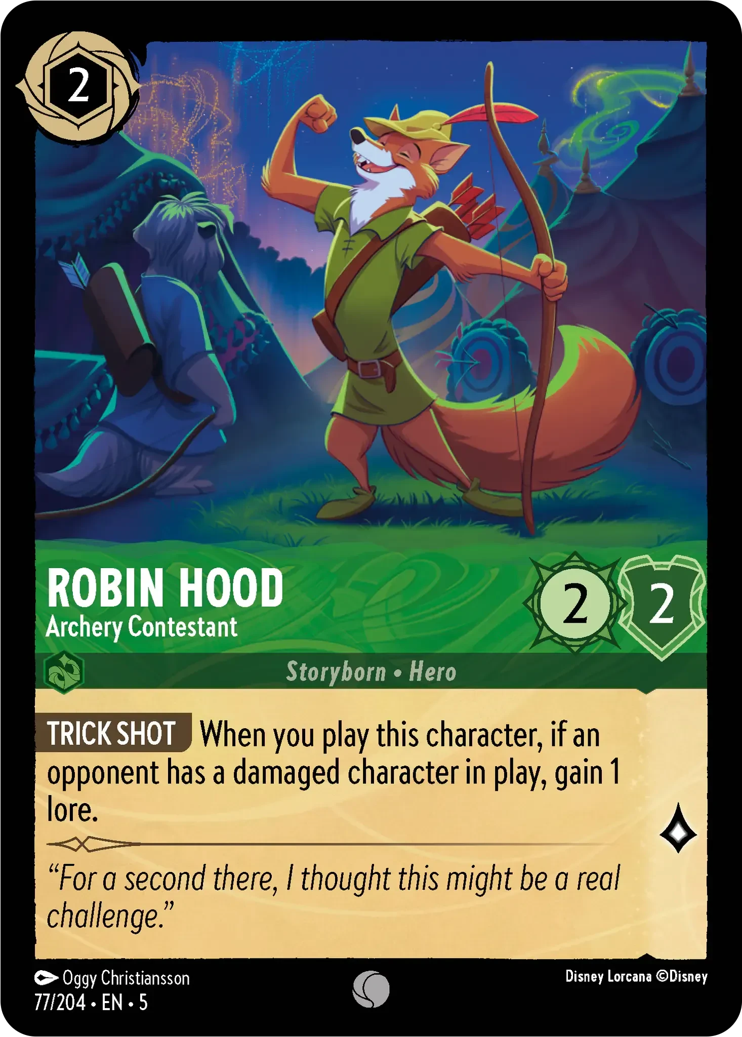 2024 Shimmering Skies Robin Hood - Archery Contestant Common #77 Common card image