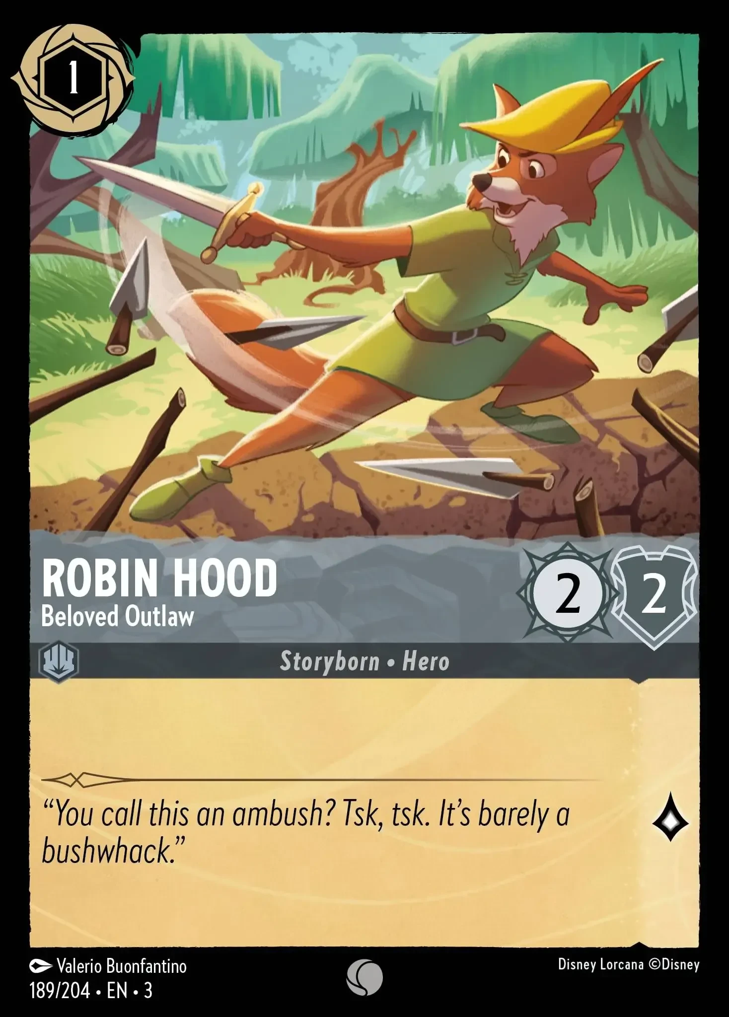 2024 Into the Inklands Robin Hood - Beloved Outlaw #189 Common card image