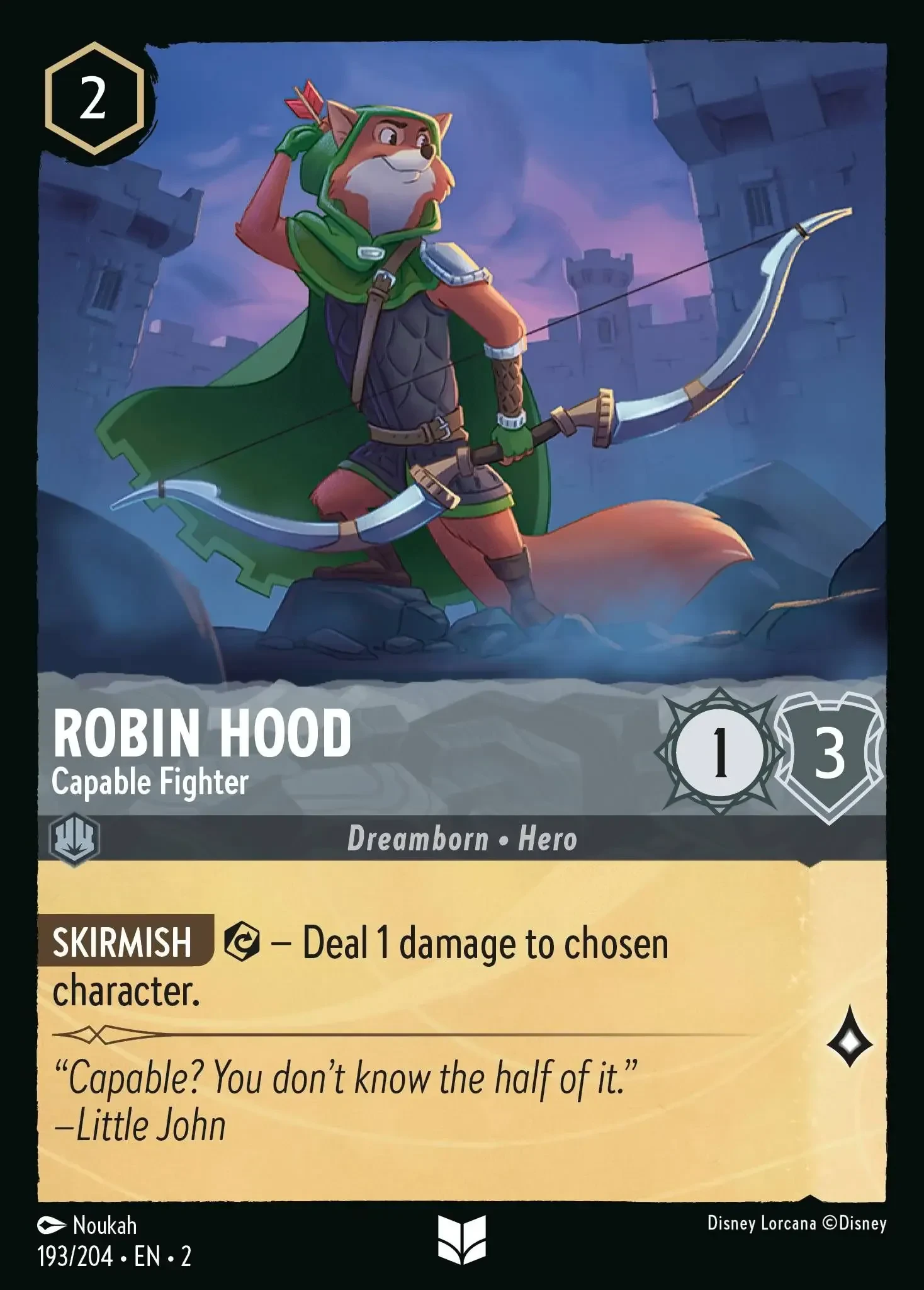 2023 Rise of The Floodborn Robin Hood - Capable Fighter #193 Uncommon card image
