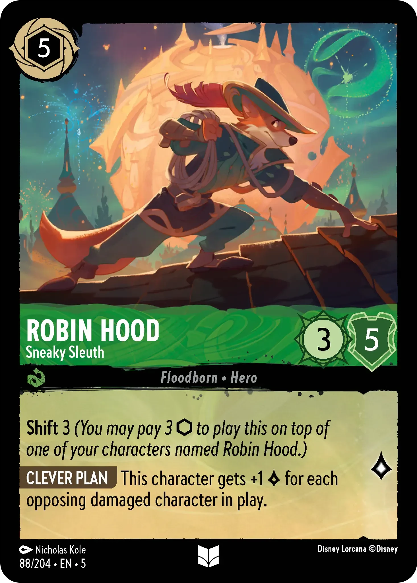 2024 Shimmering Skies Robin Hood - Sneaky Sleuth #88 Uncommon card image