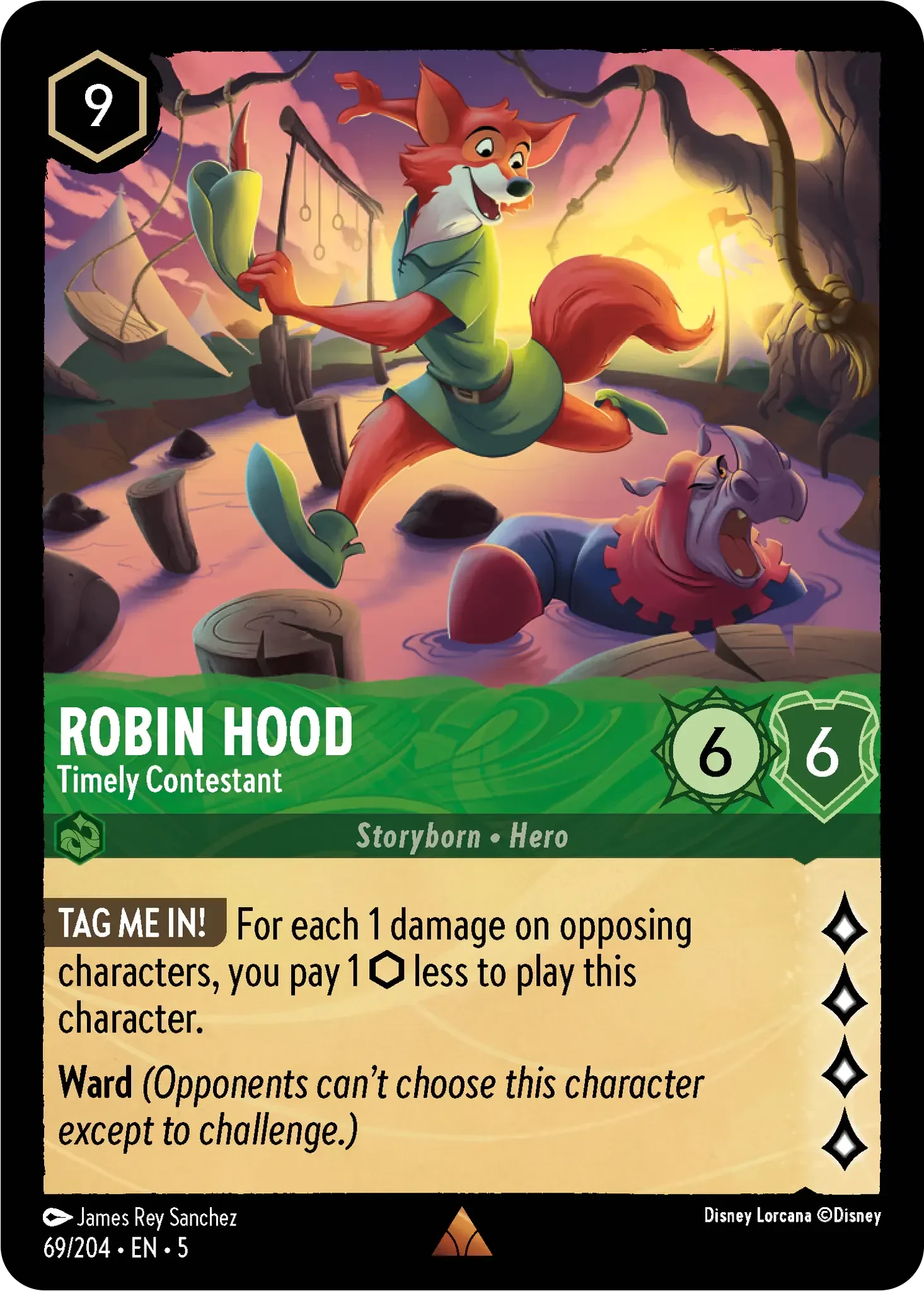 2024 Shimmering Skies Robin Hood - Timely Contestant Rare #69 Rare card image