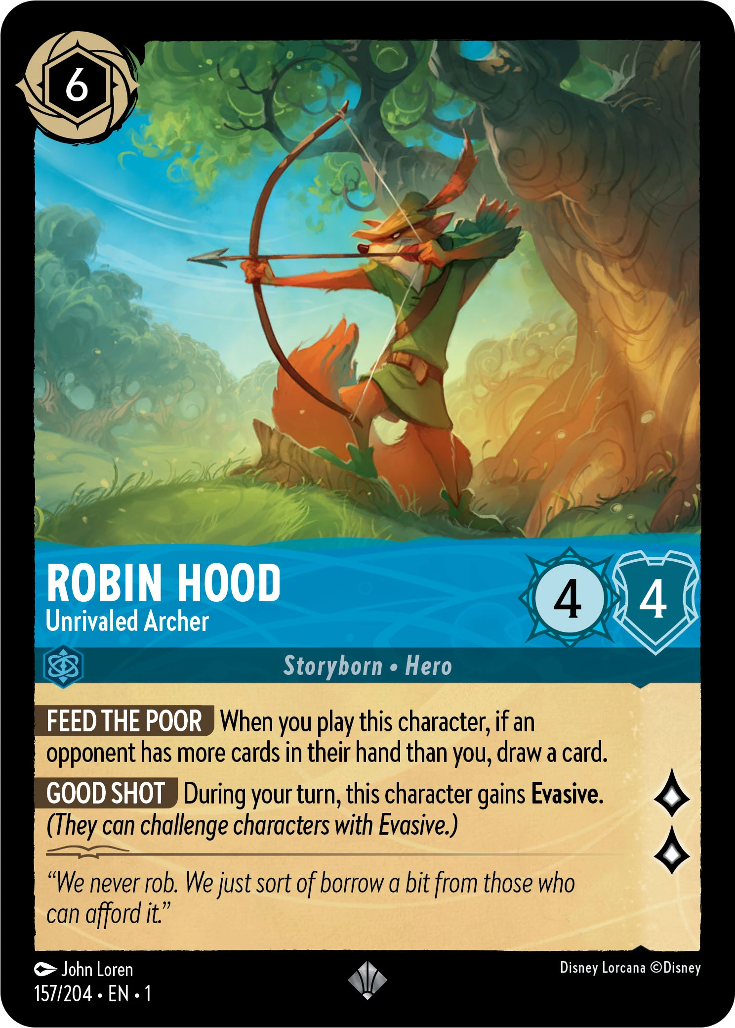 2023 The First Chapter Robin Hood - Unrivaled Archer #157 Super Rare card image