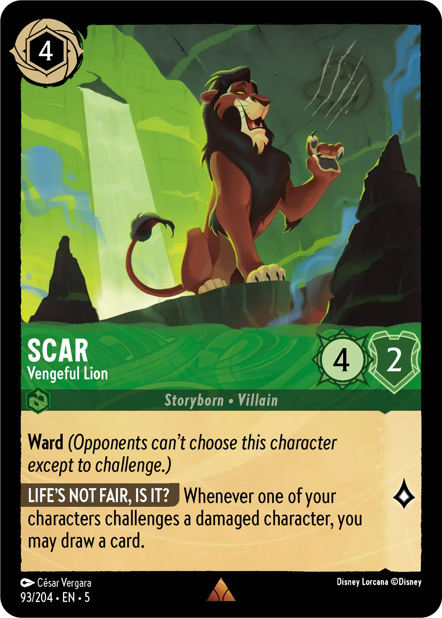 2024 Shimmering Skies Scar - Vengeful Lion #93 Common card image