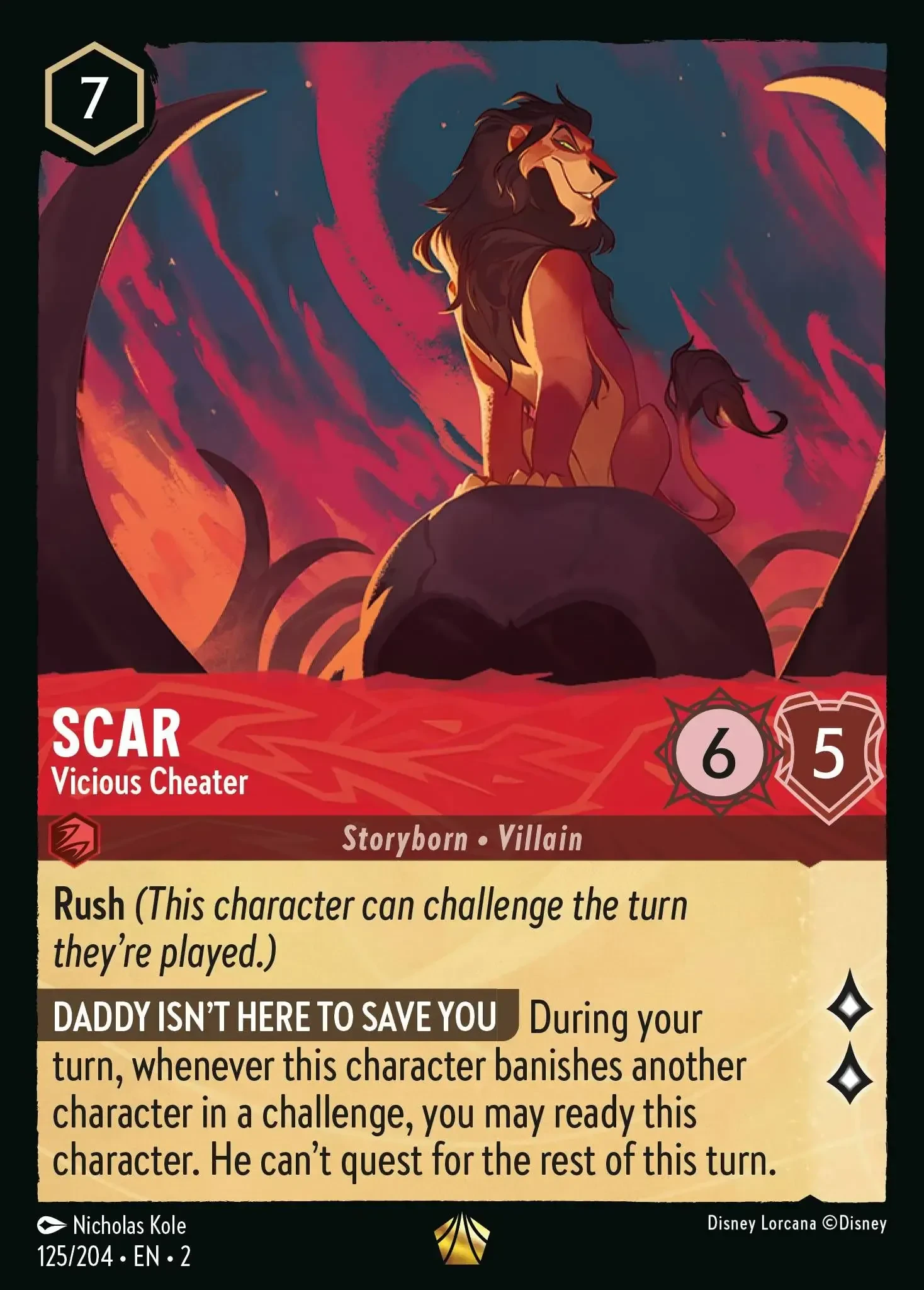 2023 Rise of The Floodborn Scar - Vicious Cheater #125 Legendary card image