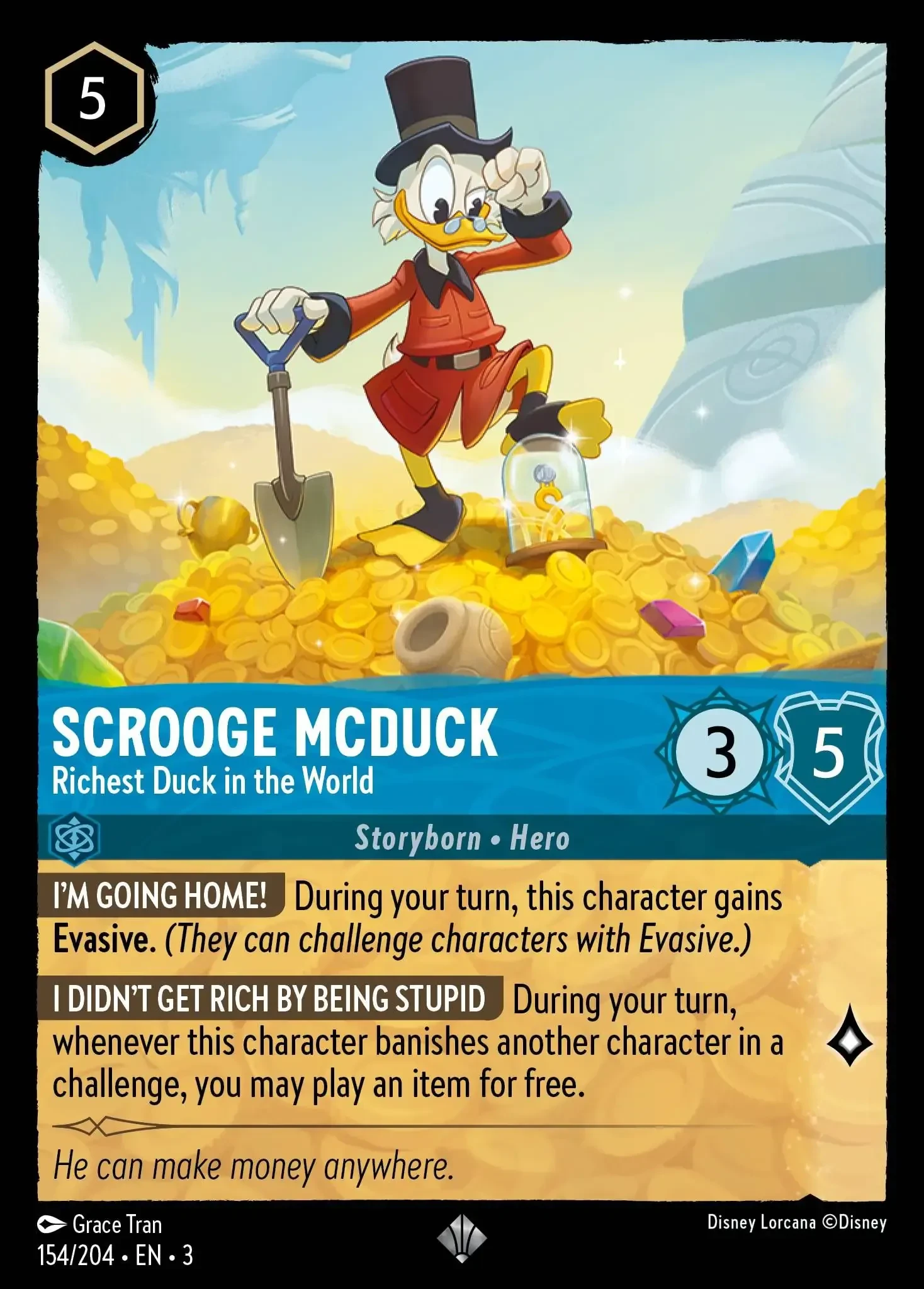 2024 Into the Inklands Scrooge McDuck - Richest Duck in the World #154 Super Rare card image