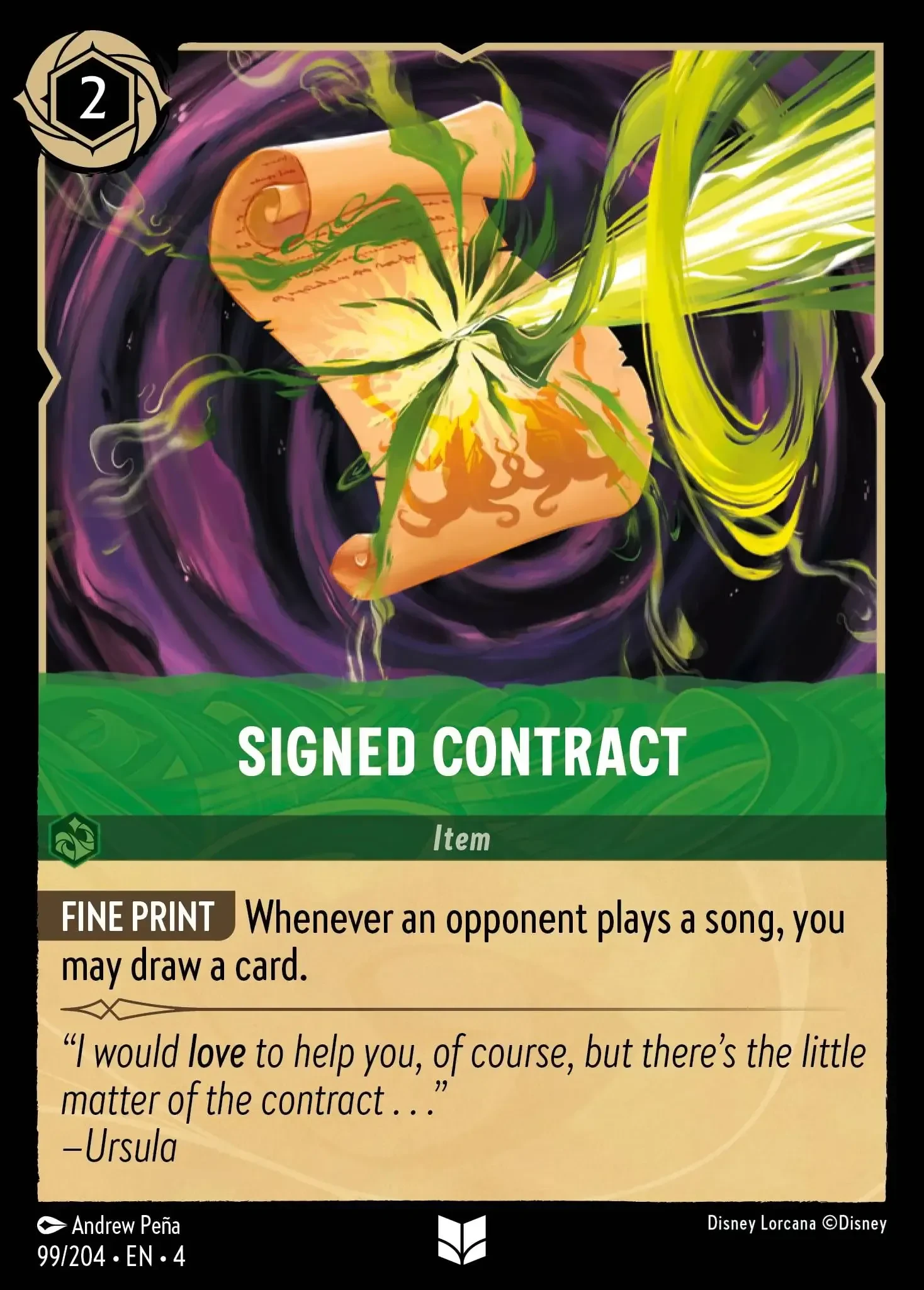 2024 Ursula's Return Signed Contract Uncommon #99 Uncommon card image