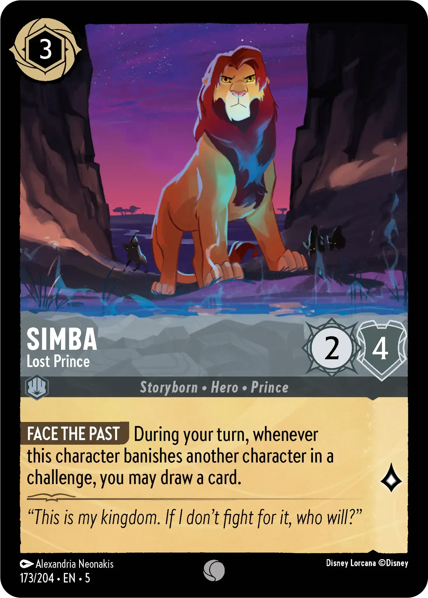 2024 Shimmering Skies Simba - Lost Prince #173 Common card image