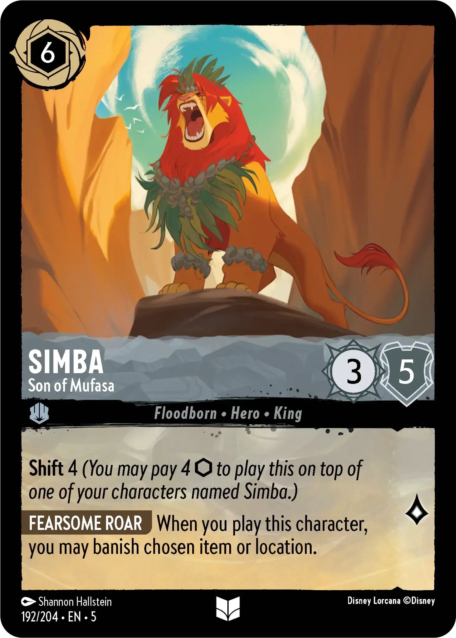 2024 Shimmering Skies Simba - Son of Mufasa #192 Uncommon card image