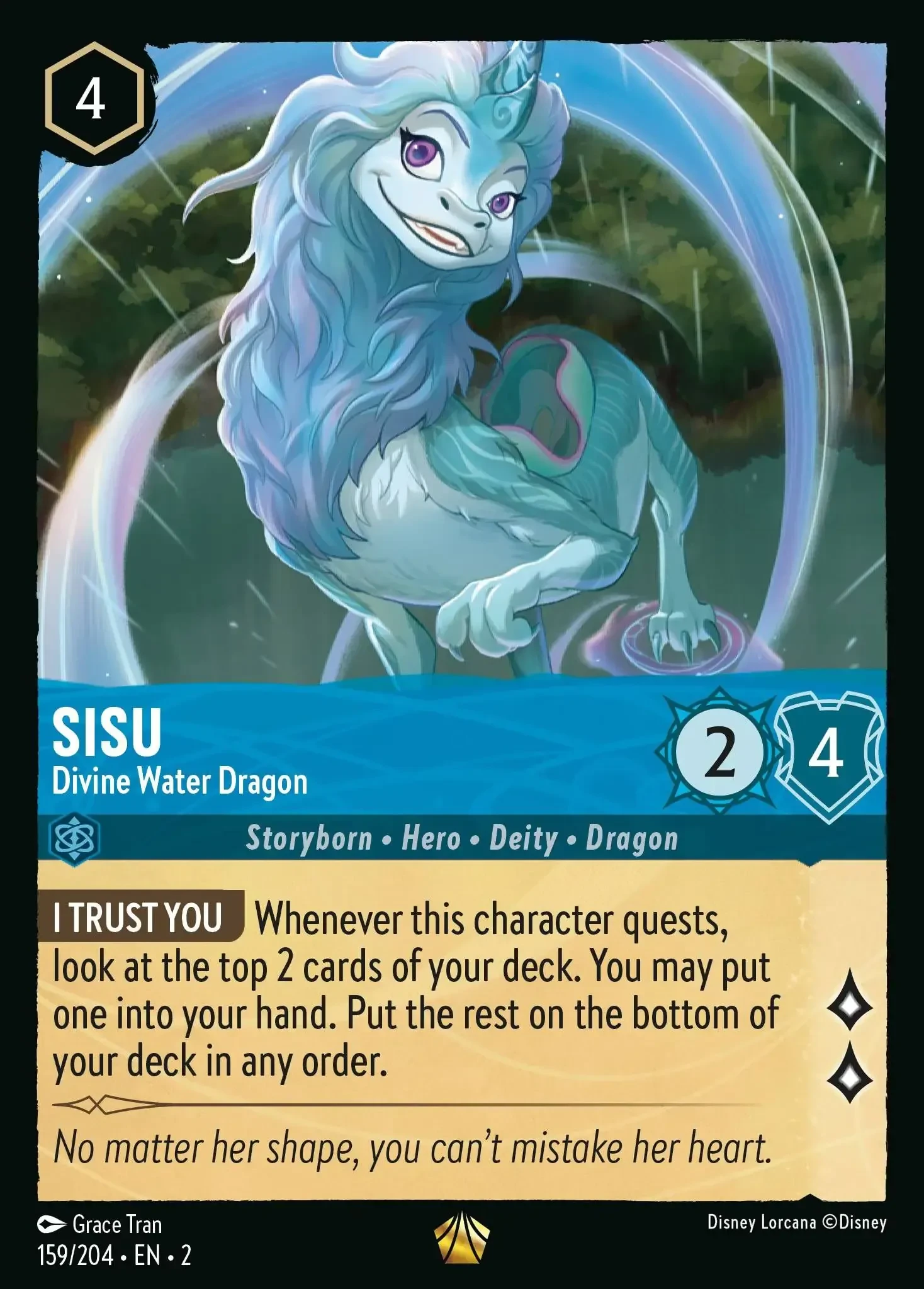 2023 Rise of The Floodborn Sisu - Divine Water Dragon #159 Legendary card image