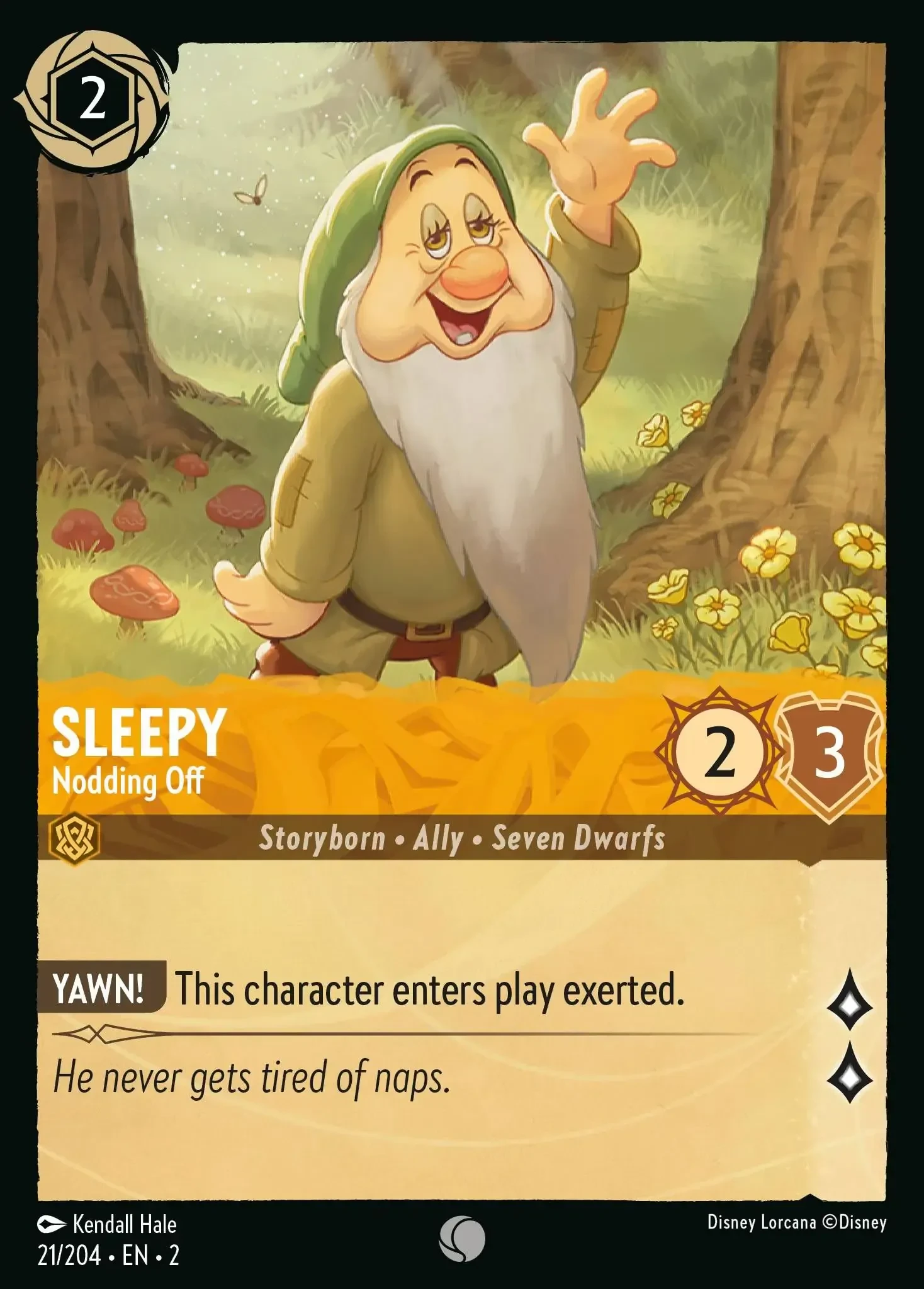 2023 Rise of The Floodborn Sleepy - Nodding Off #21 Common card image