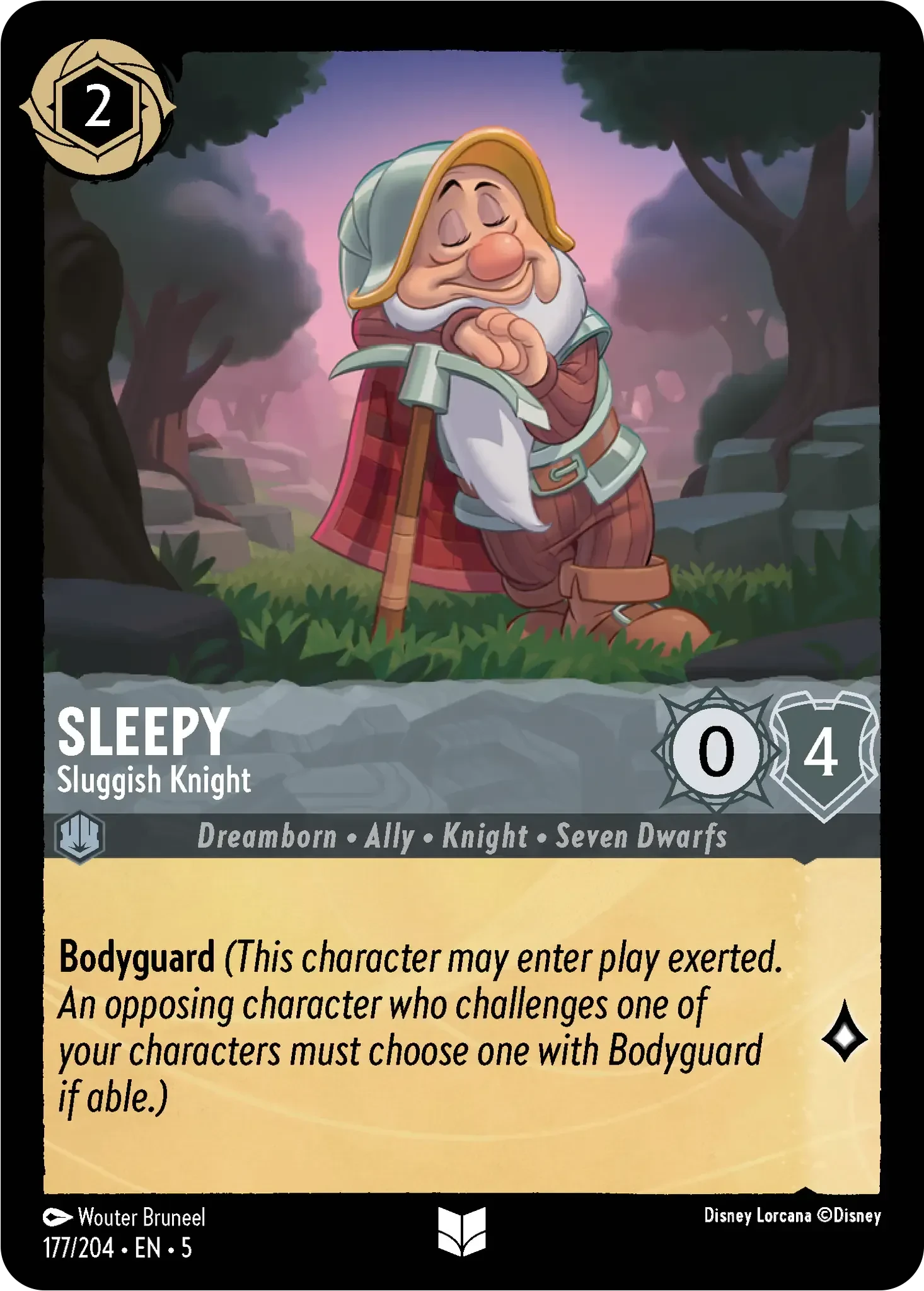 2024 Shimmering Skies Sleepy - Sluggish Knight #177 Uncommon card image