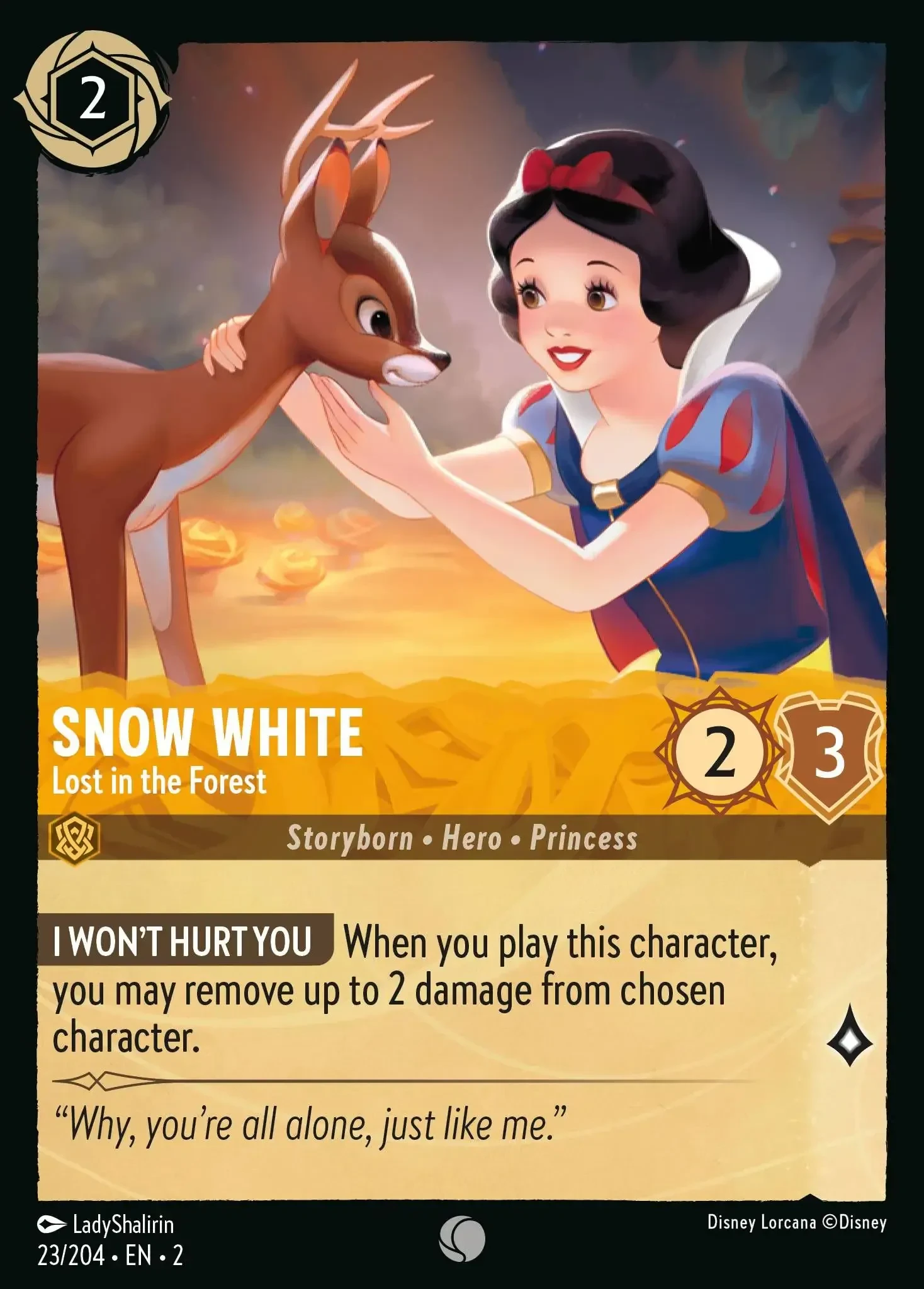 2023 Rise of The Floodborn Snow White - Lost in the Forest #23 Common card image