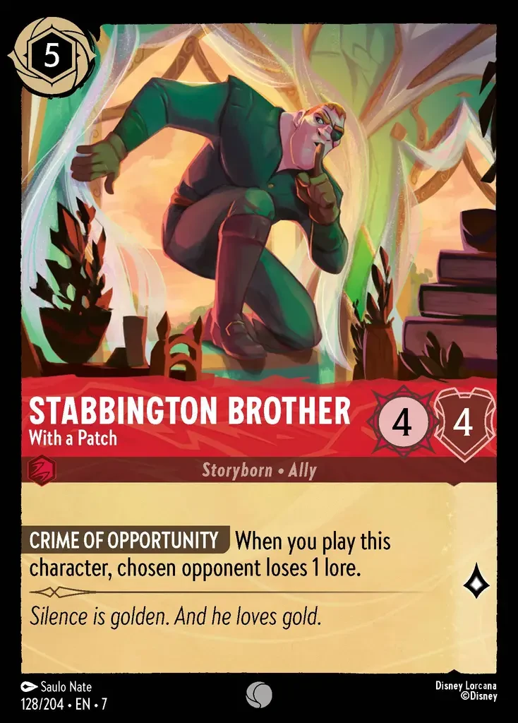 2025 Archazia's Island Stabbington Brother - With a Patch #128 Common card image