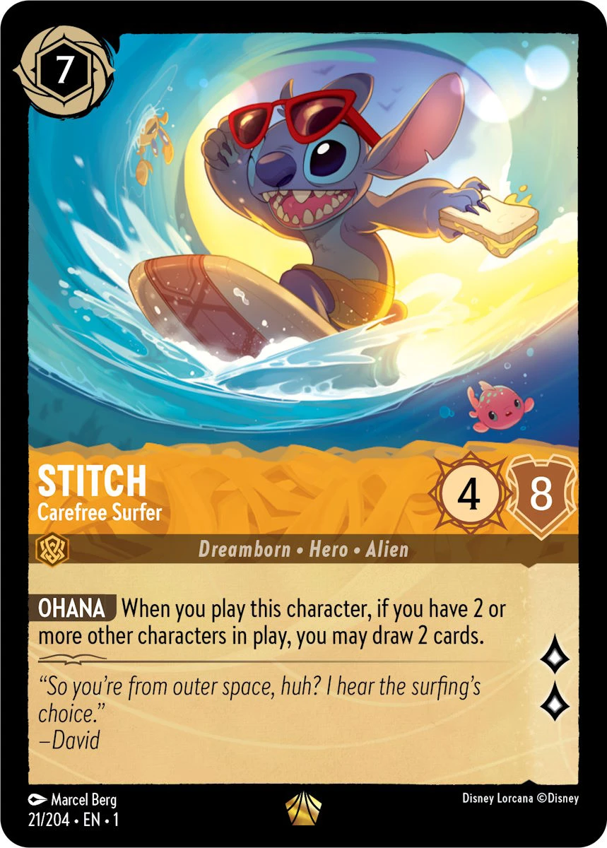 2023 The First Chapter Stitch - Carefree Surfer #21 Legendary card image