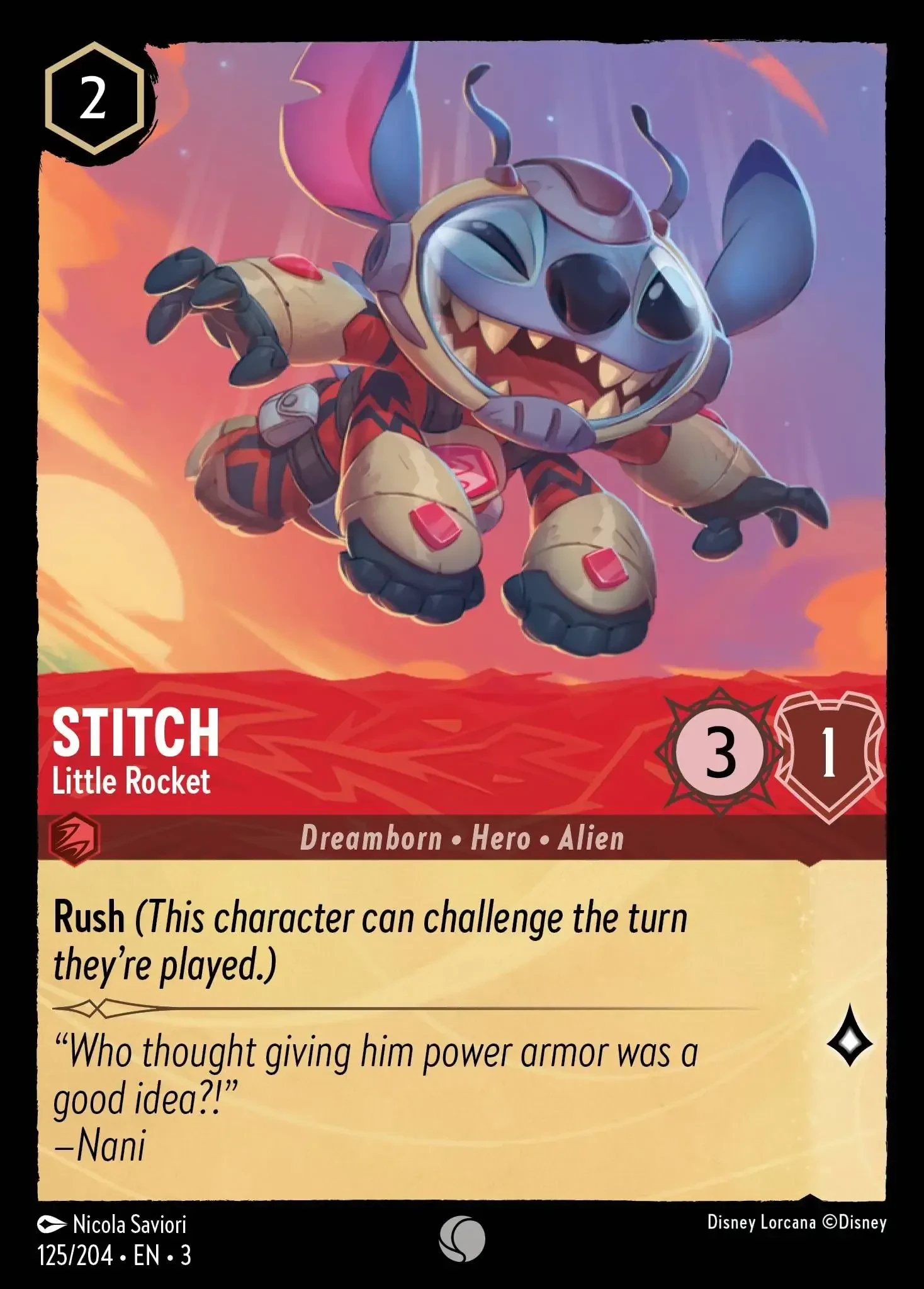 2024 Into the Inklands Stitch - Little Rocket #125 Common card image