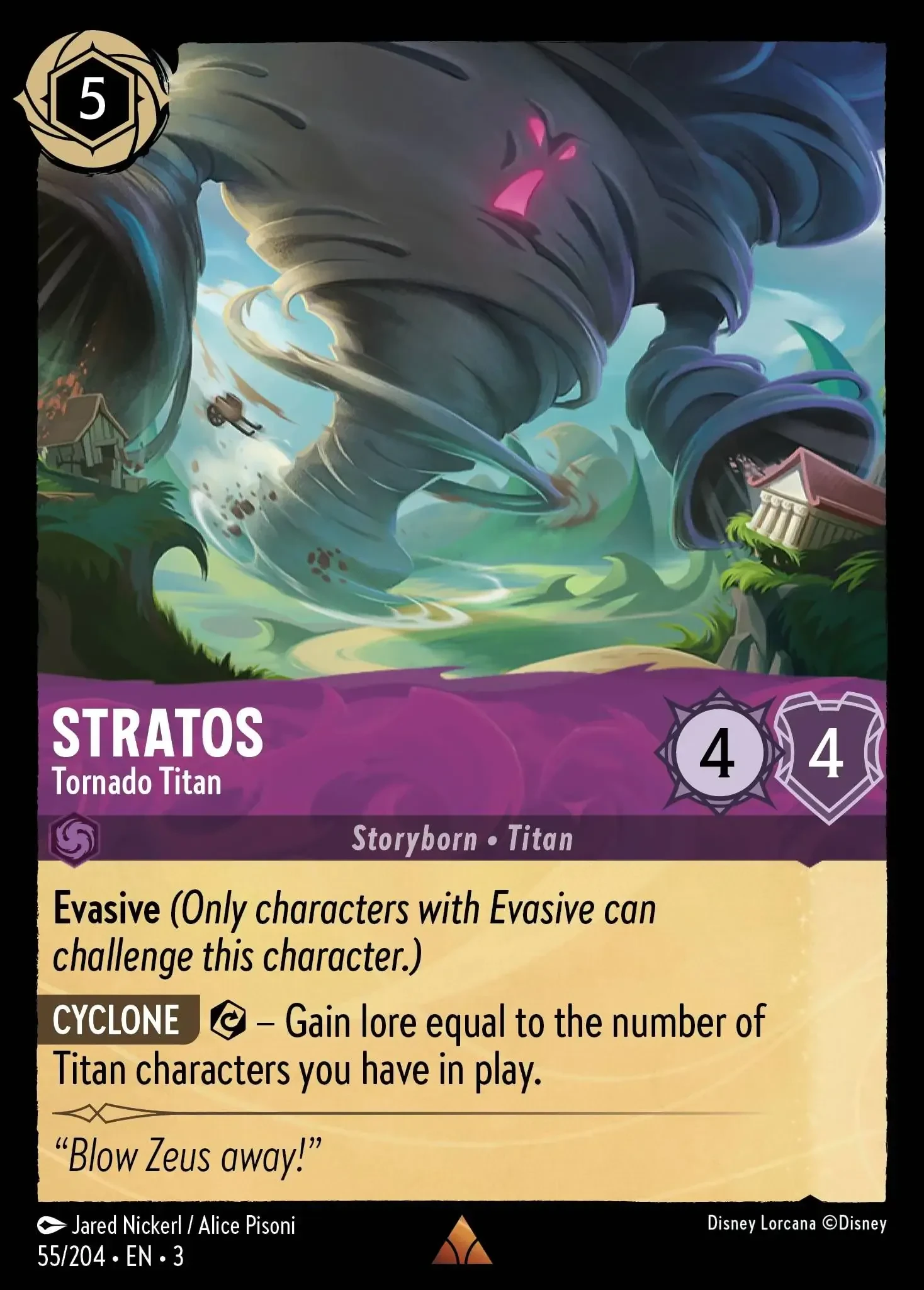 2024 Into the Inklands Stratos - Tornado Titan #55 Rare card image