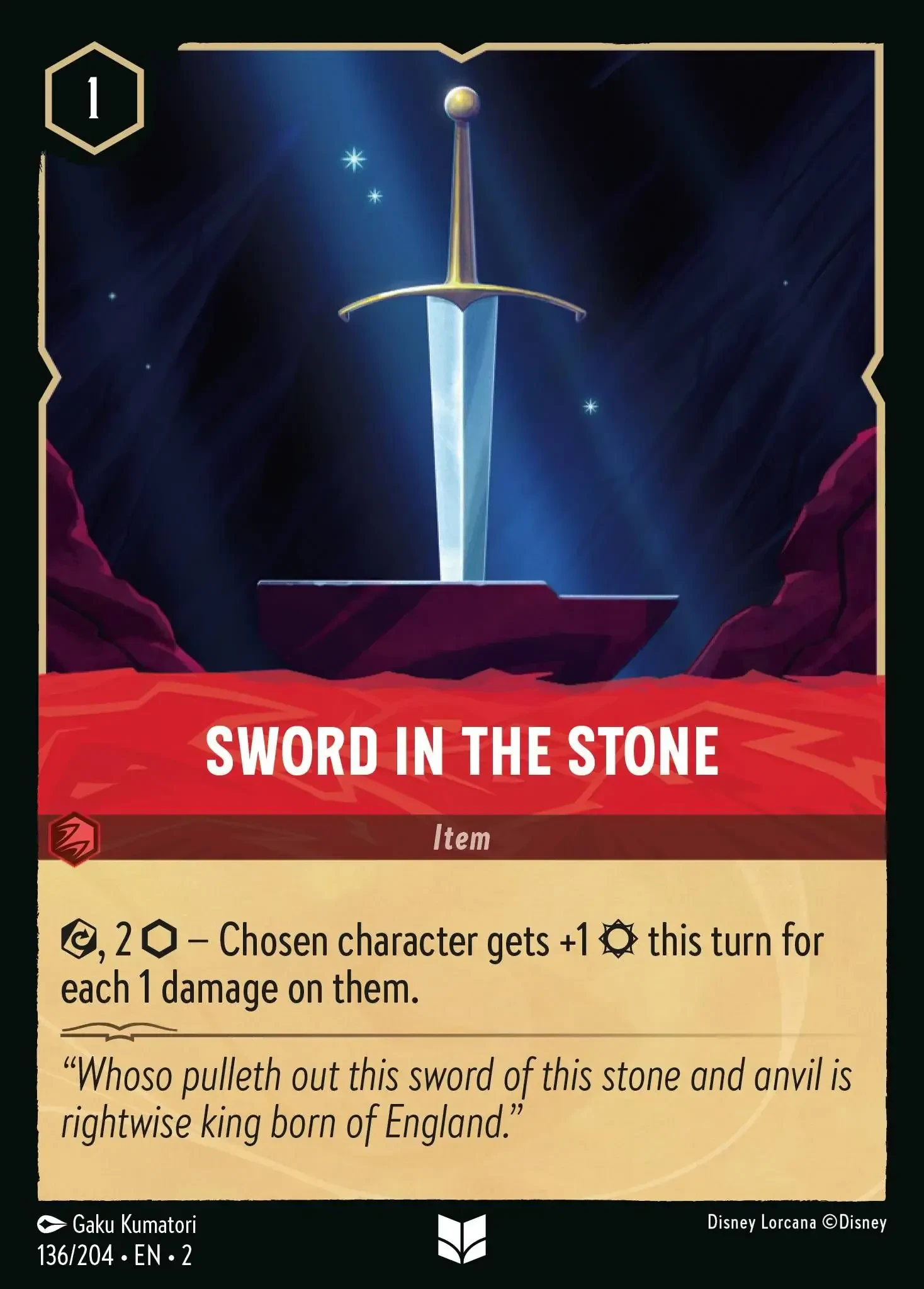 2023 Rise of The Floodborn Sword In The Stone #136 Uncommon card image
