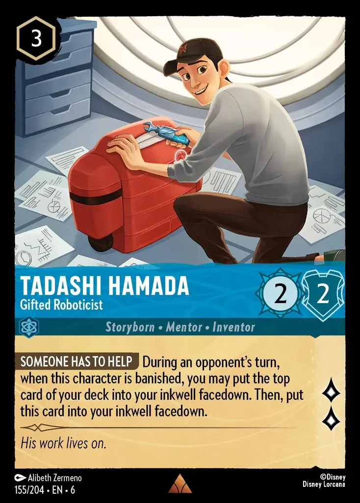 2024 Azurite Sea Tadashi Hamada - Gifted Roboticist #155 Rare card image