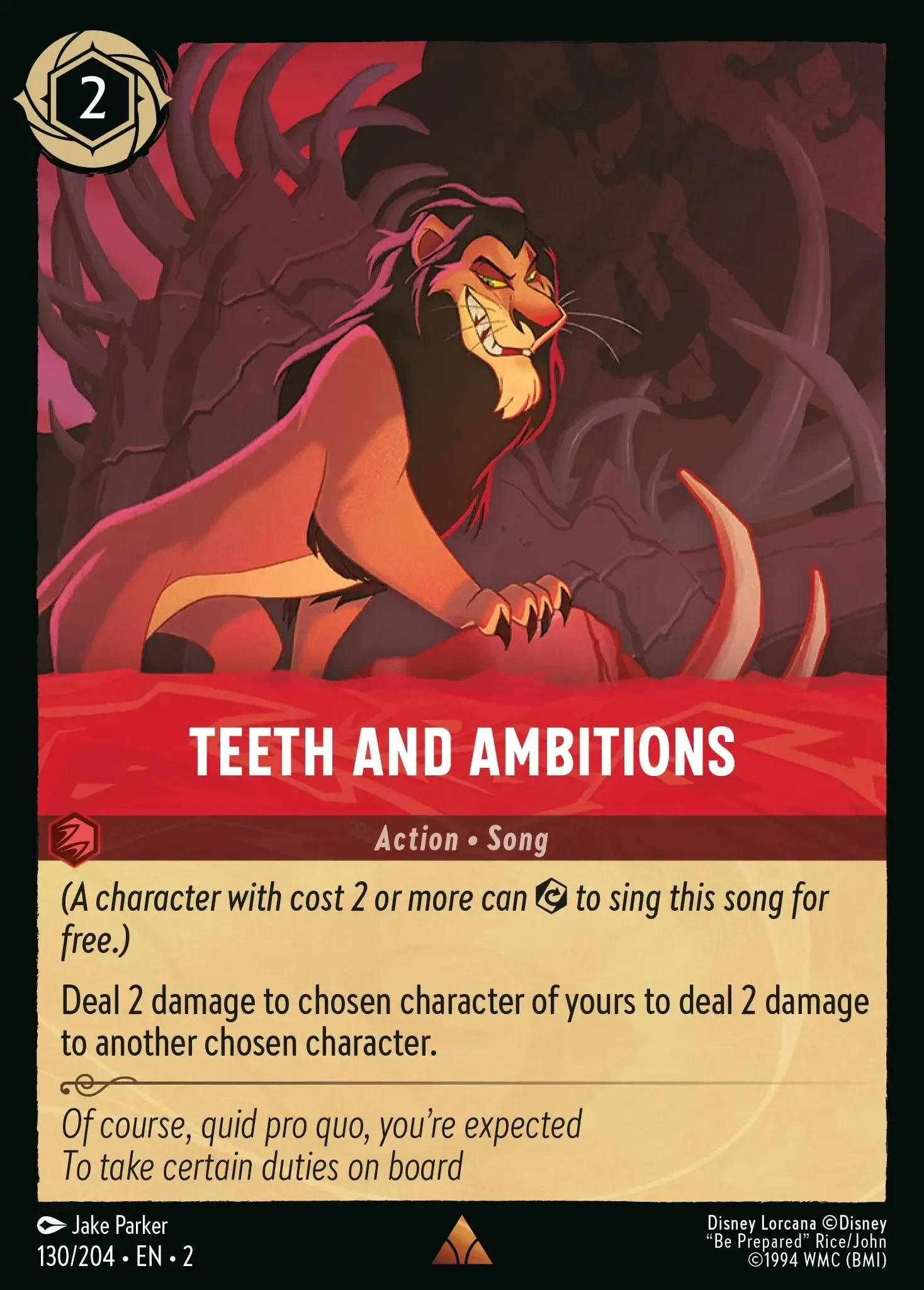 2023 Rise of The Floodborn Teeth and Ambitions #130 Rare card image