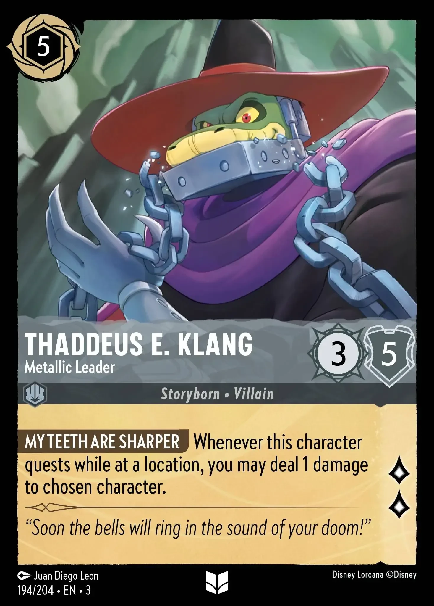 2024 Into the Inklands Thaddeus E. Klang - Metallic Leader #194 Uncommon card image