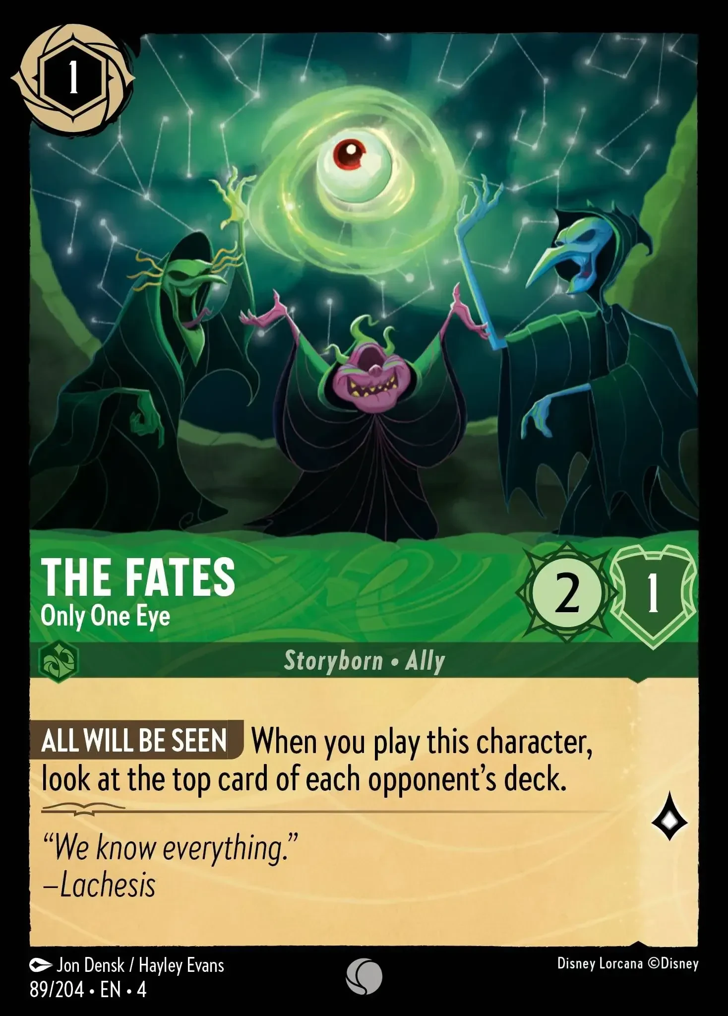 2024 Ursula's Return The Fates - Only One Eye #89 Common card image