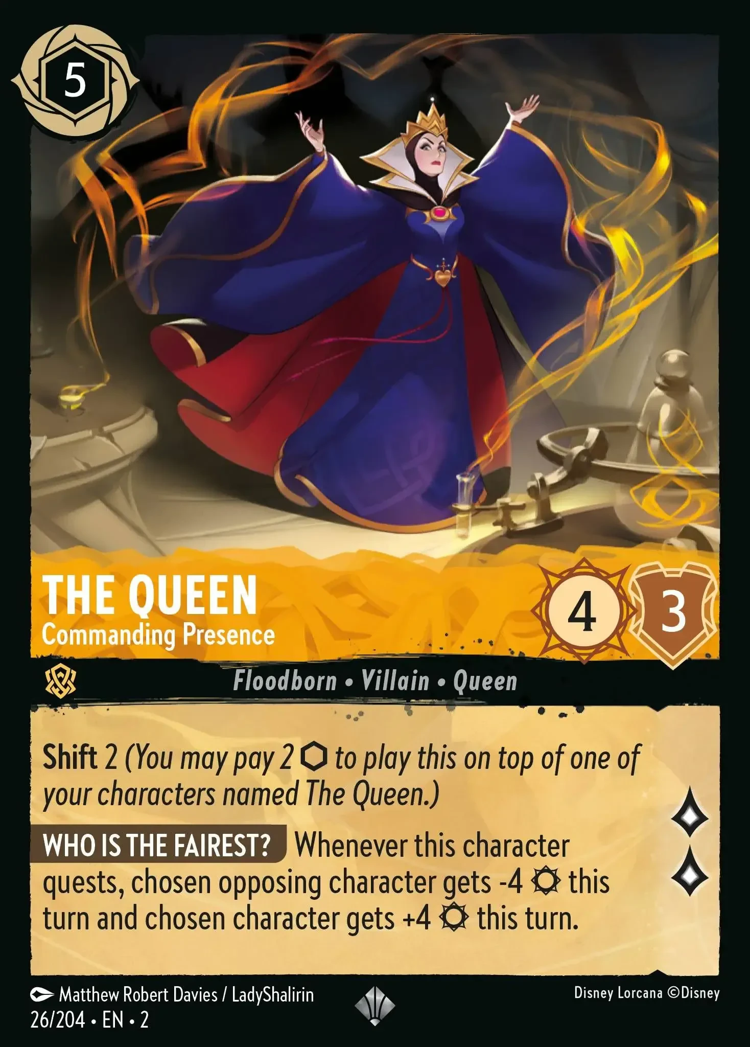 2023 Rise of The Floodborn The Queen - Commanding Presence #26 Super Rare card image