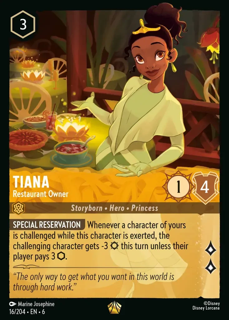 2024 Azurite Sea Tiana - Restaurant Owner #16 Legendary card image