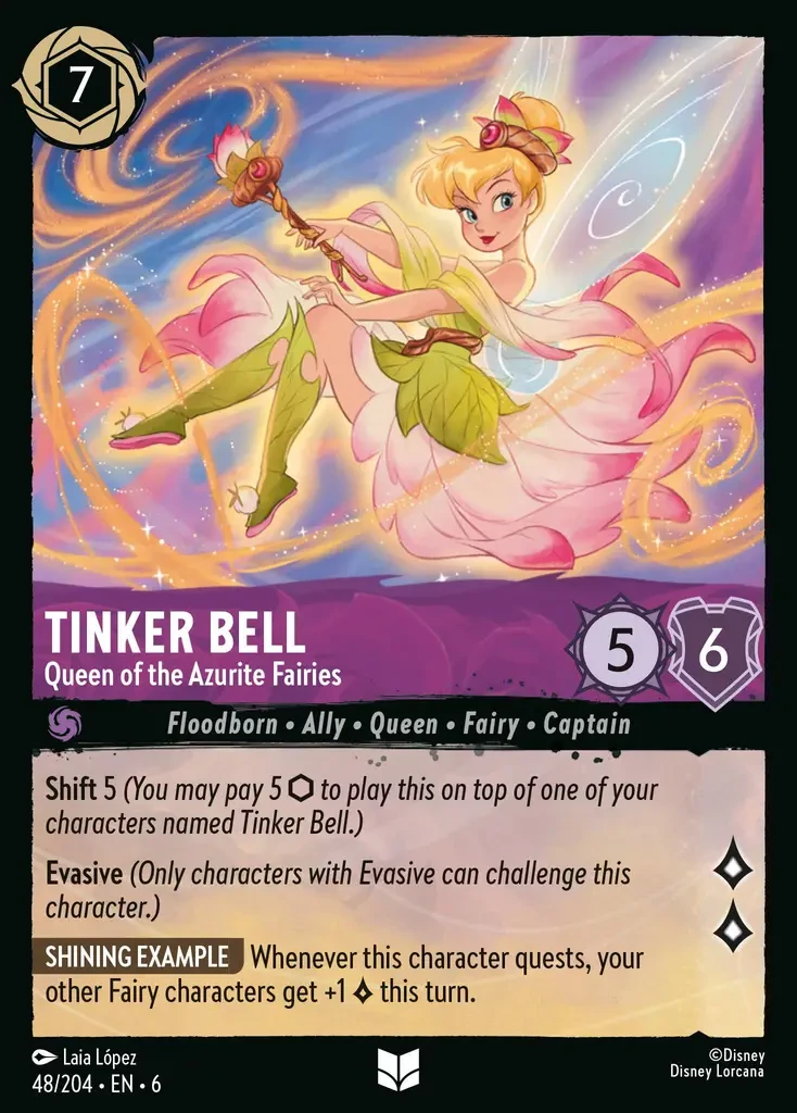 2024 Azurite Sea Tinker Bell - Queen of the Azurite Fairies #48 Uncommon card image