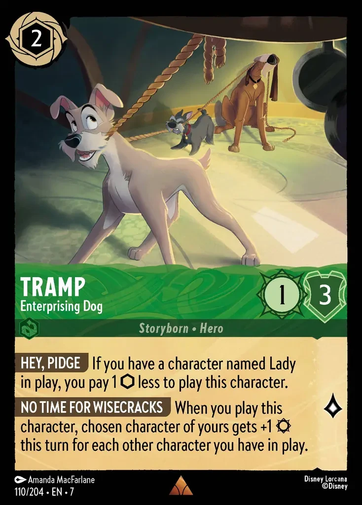 2025 Archazia's Island Tramp - Enterprising Dog #110 Rare card image