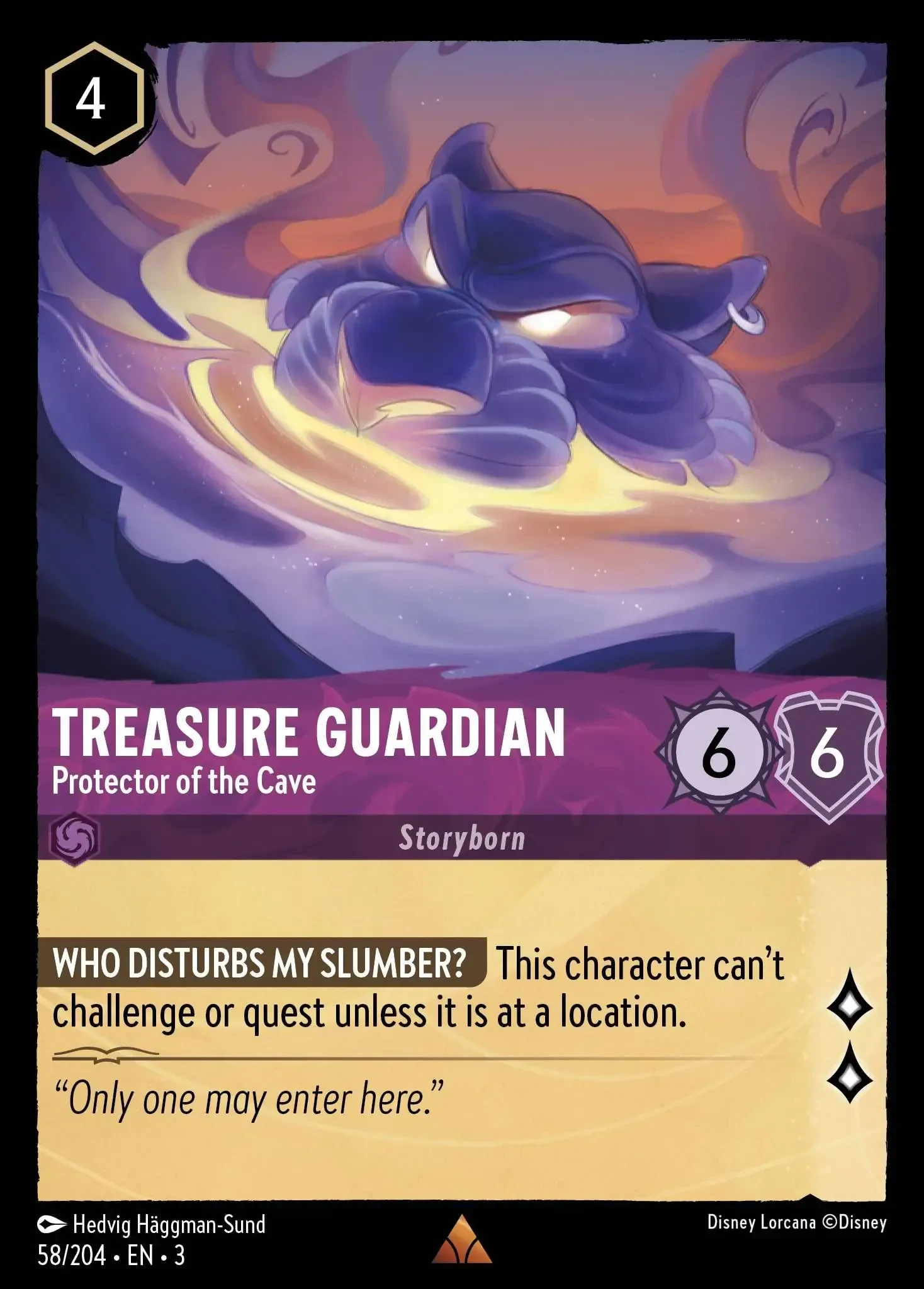 2024 Into the Inklands Treasure Guardian - Protector of the Cave #58 Rare card image