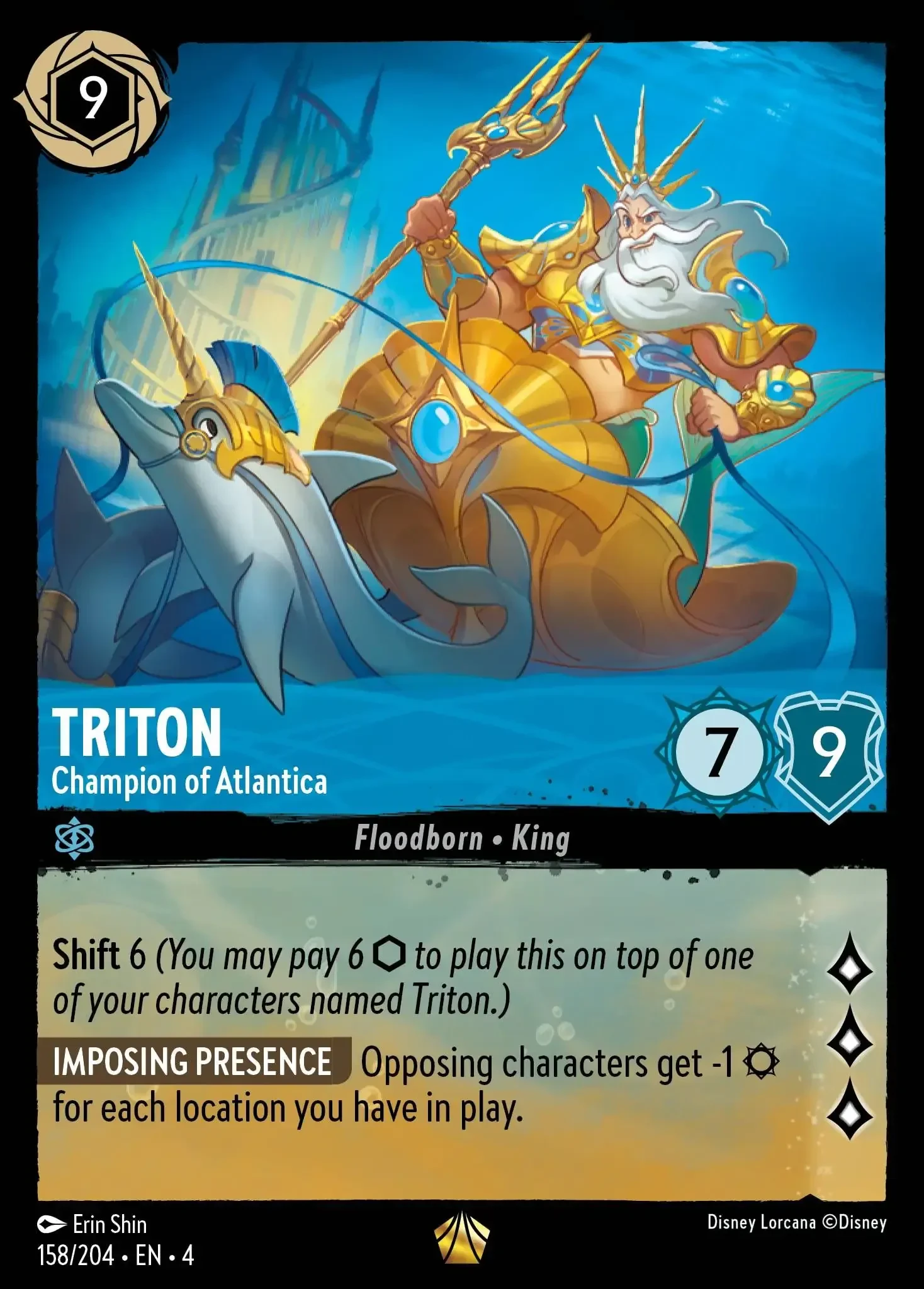 2024 Ursula's Return Triton - Champion of Atlantica #158 Legendary card image