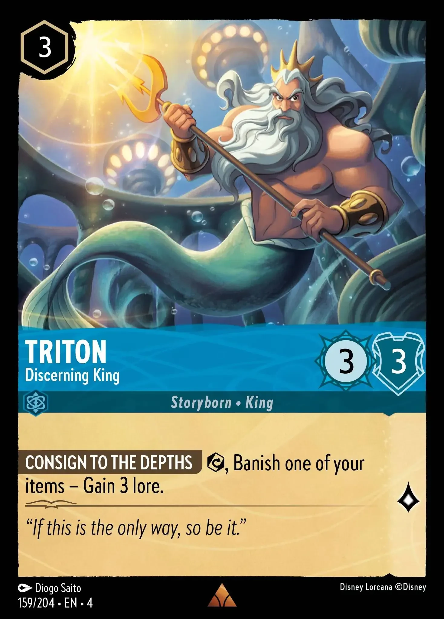 2024 Ursula's Return Triton - Discerning King Rare #159 Rare card image