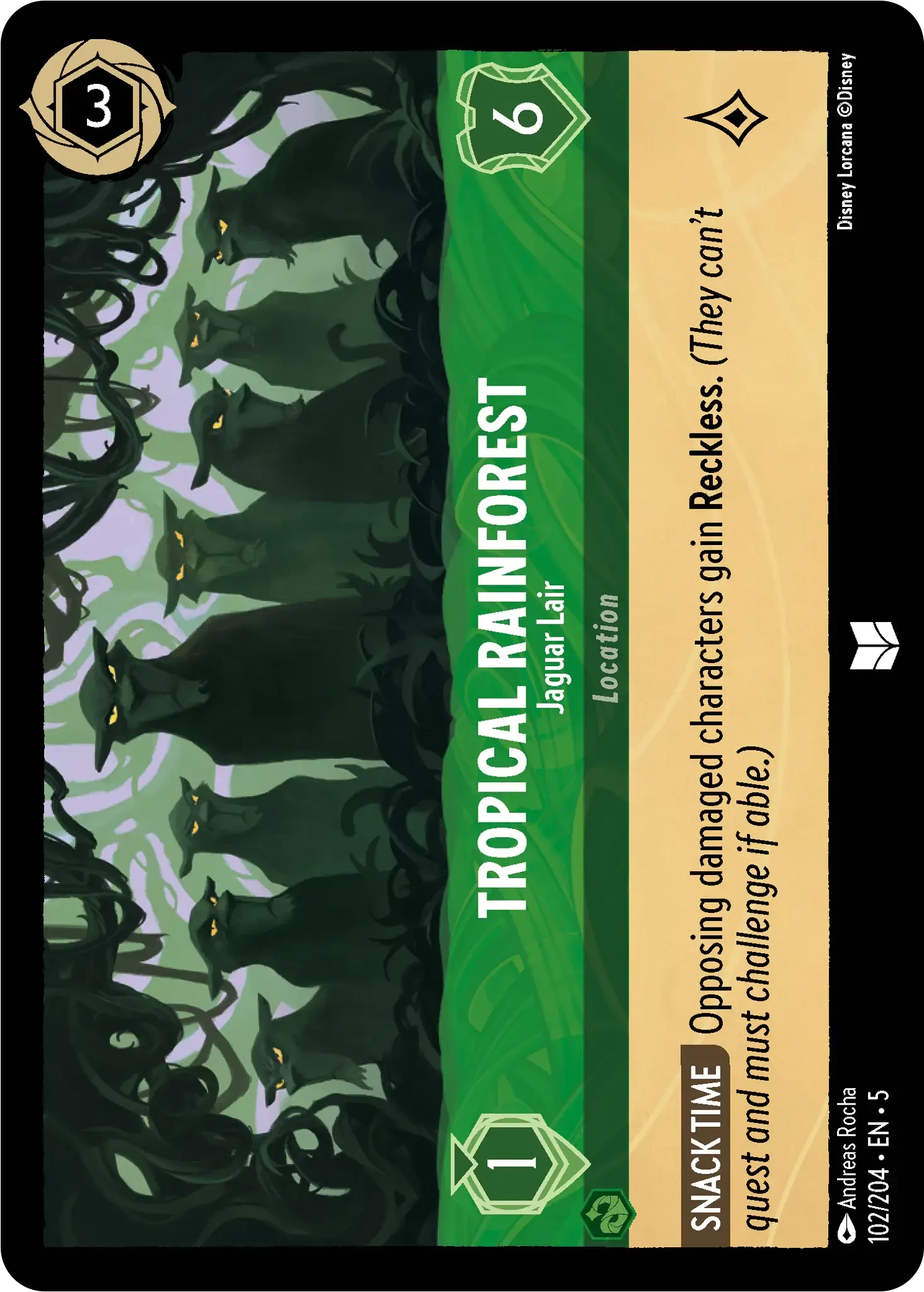 2024 Shimmering Skies Tropical Rainforest - Jaguar Lair #102 Uncommon card image