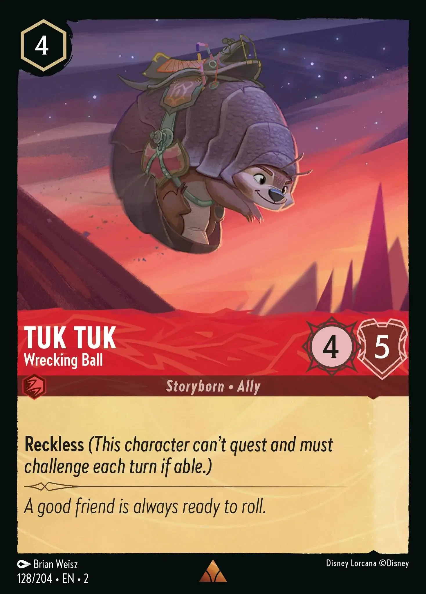 2023 Rise of The Floodborn Tuk Tuk - Wrecking Ball #128 Rare card image
