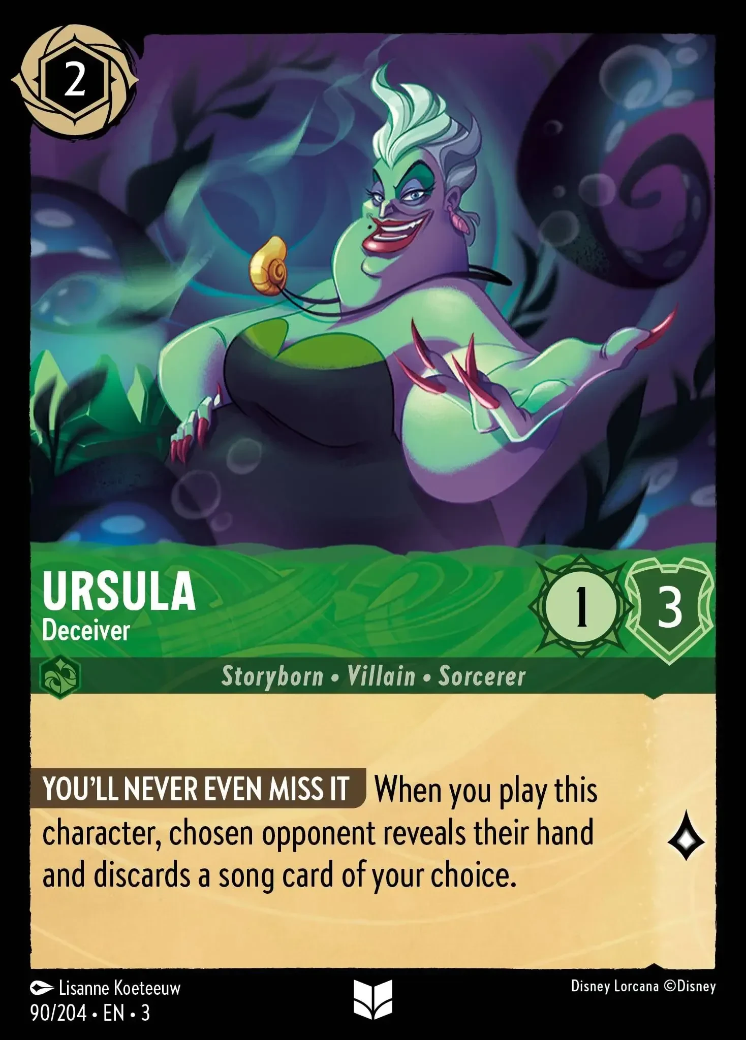 2024 Into the Inklands Ursula - Deceiver #90 Uncommon card image