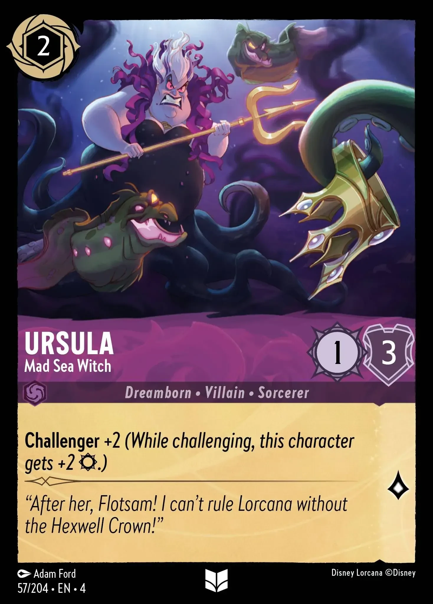 2024 Ursula's Return Ursula - Mad Sea Witch [Foil] Uncommon #57 Uncommon card image