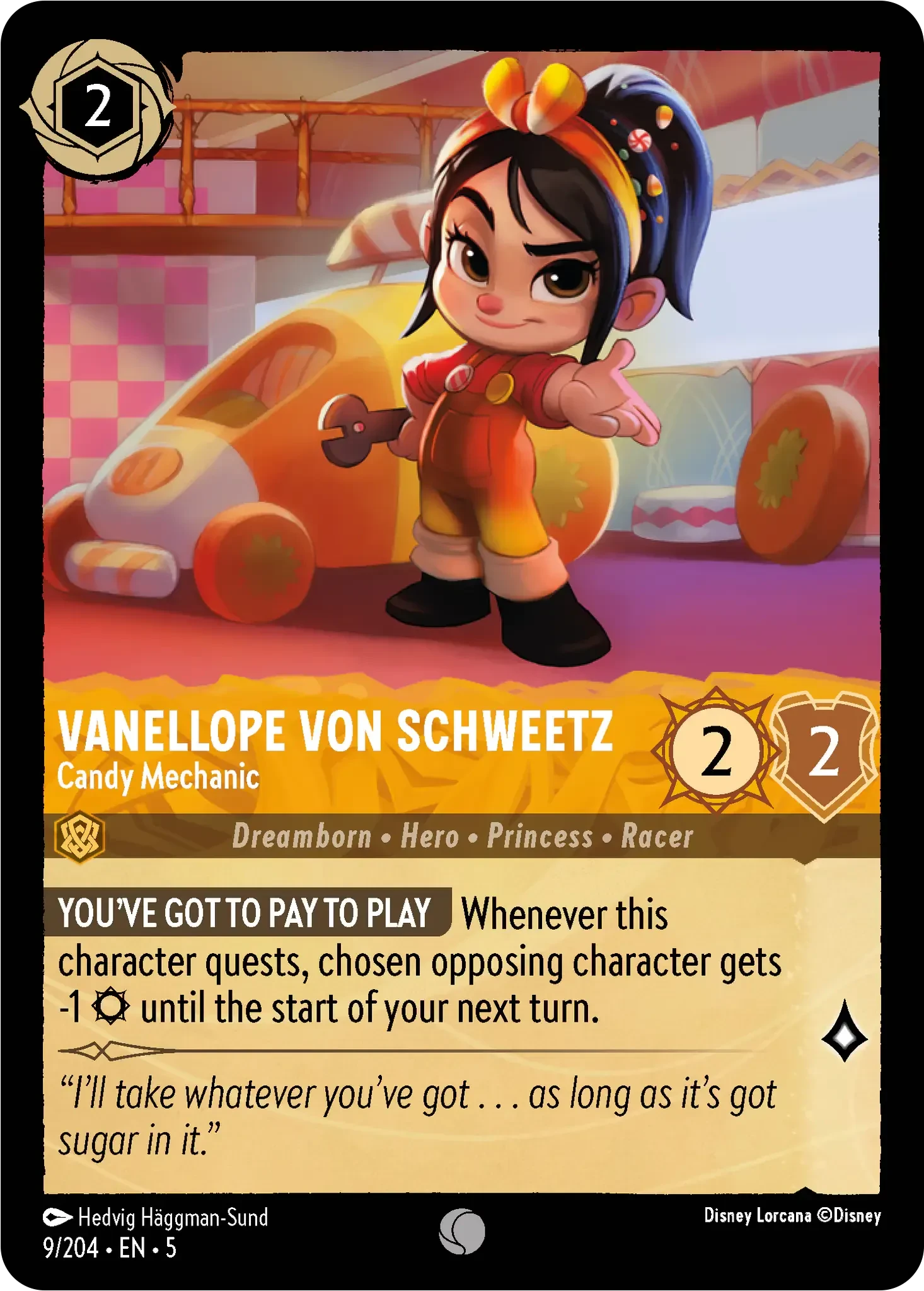 2024 Shimmering Skies Vanellope von Schweetz - Candy Mechanic Common #9 Common card image