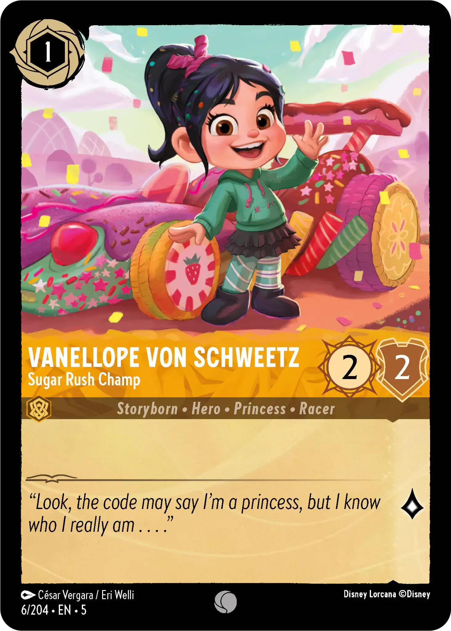 2024 Shimmering Skies Vanellope von Schweetz - Sugar Rush Champ Common #6 Common card image
