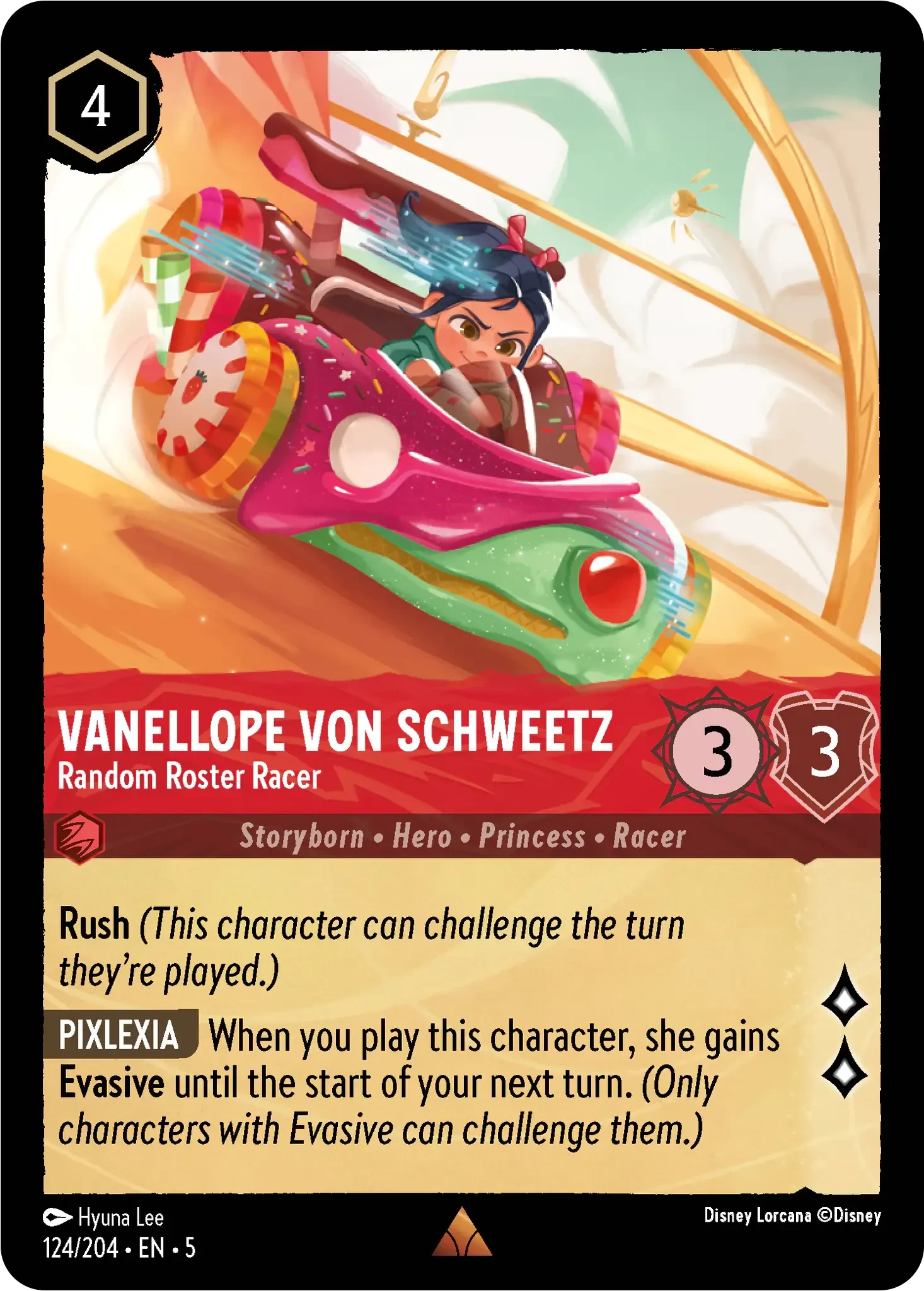 2024 Shimmering Skies Vanellope Von Schweetz - Random Roster Racer #124 Rare card image