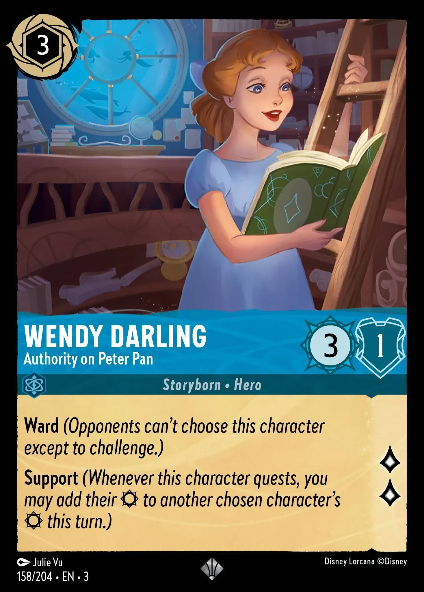 2024 Into the Inklands Wendy Darling - Authority on Peter Pan #158 Super Rare card image