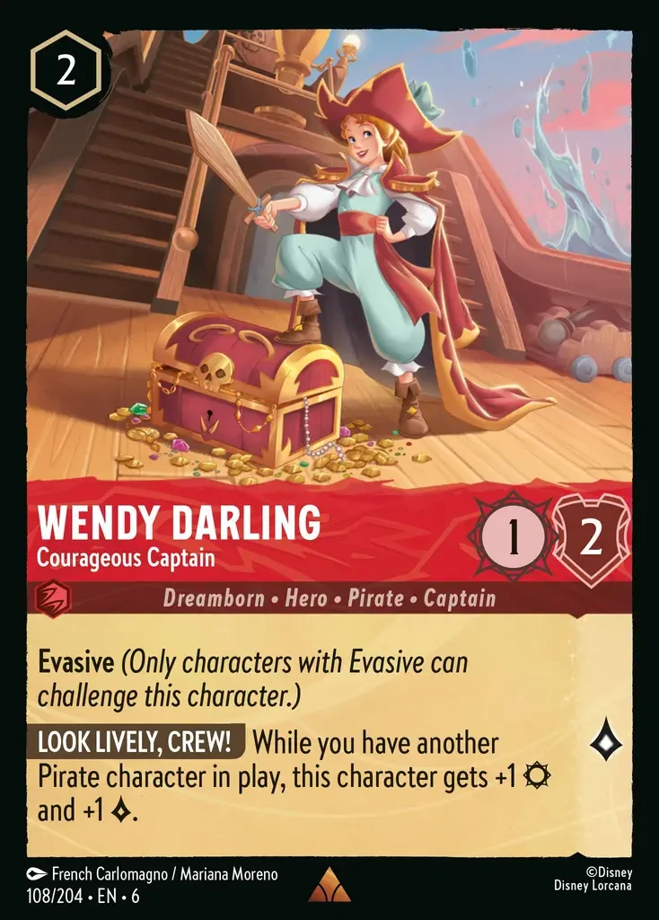 2024 Azurite Sea Wendy Darling - Courageous Captain #108 Rare card image